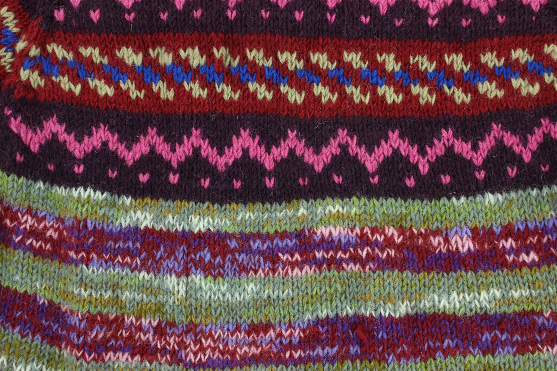 Wool Knit Jumper Sweater Pullover Fairisle Nordic Abstract Warm Nepal Loose - Picture 56 of 81