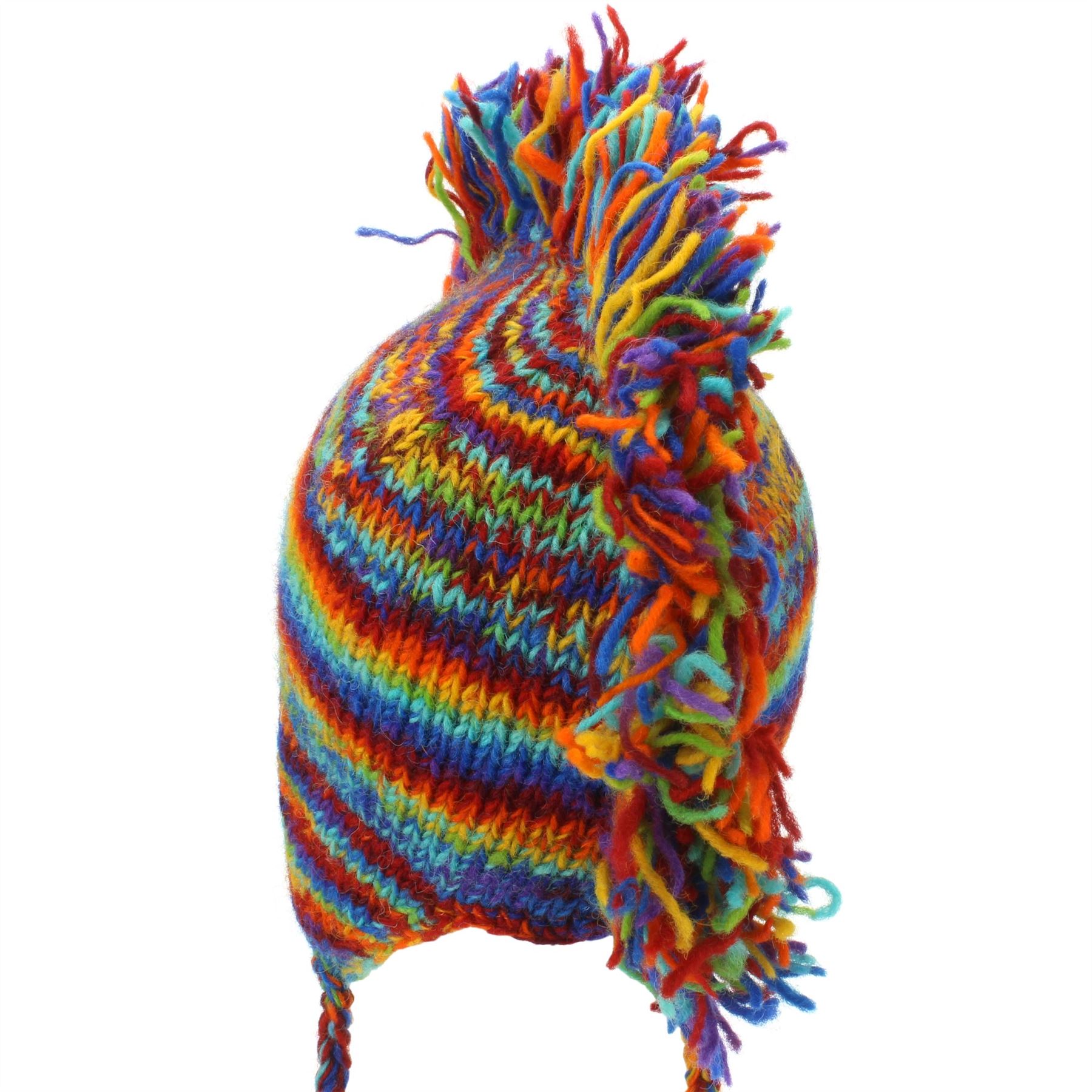 Wool Hat Mohawk Punk Tassels Knitted LoudElephant Men Ladies Warm Winter - Picture 50 of 61