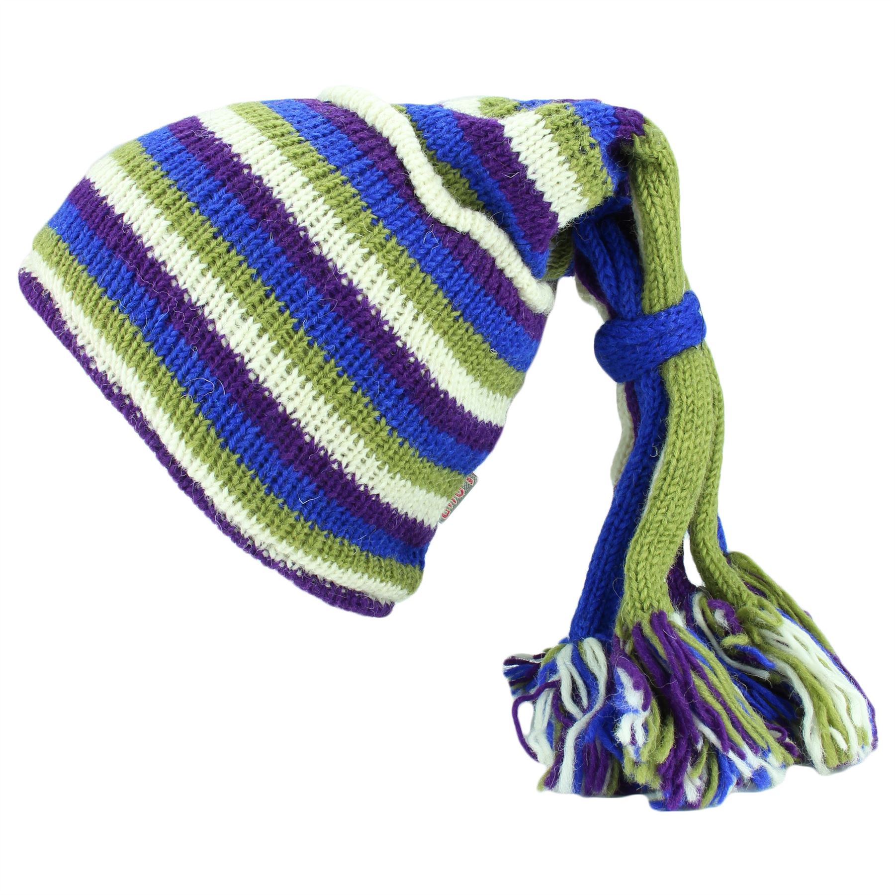 SLOUCH BEANIE HIPPIE TASSEL HAT FESTIVAL FOUNTAIN Wool Knit Fleece