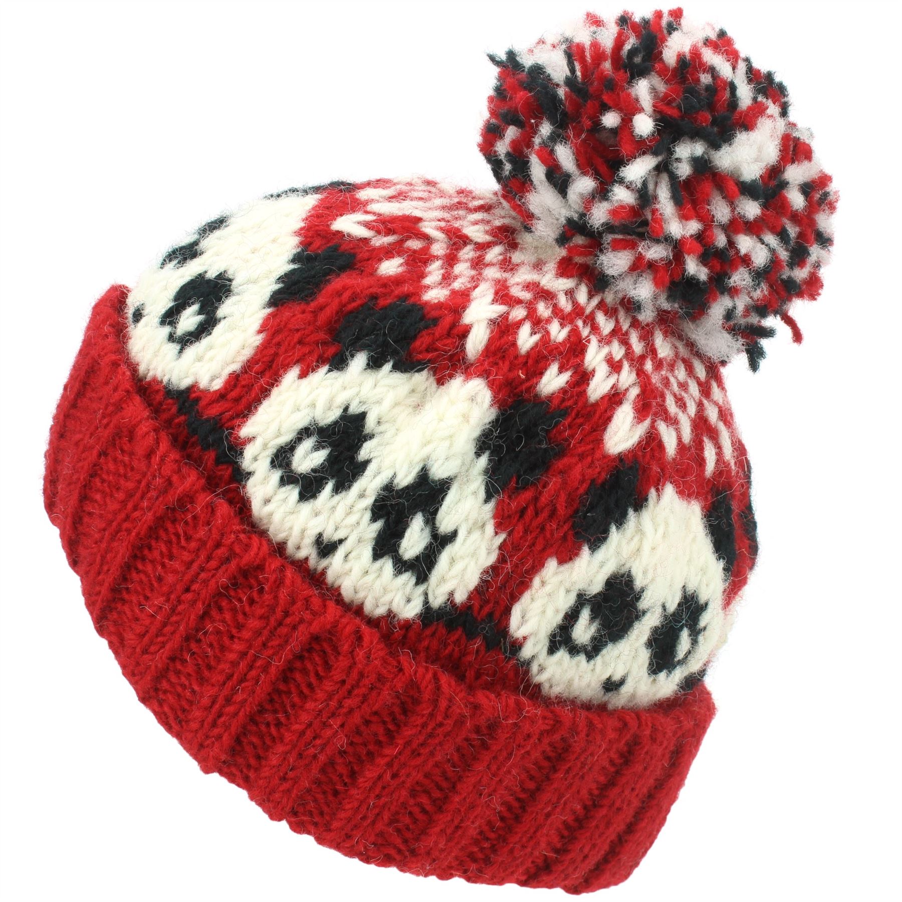 Wool Beanie Hat Bobble Knit Knitted PANDA Lined Men Ladies Warm Winter - Picture 20 of 28