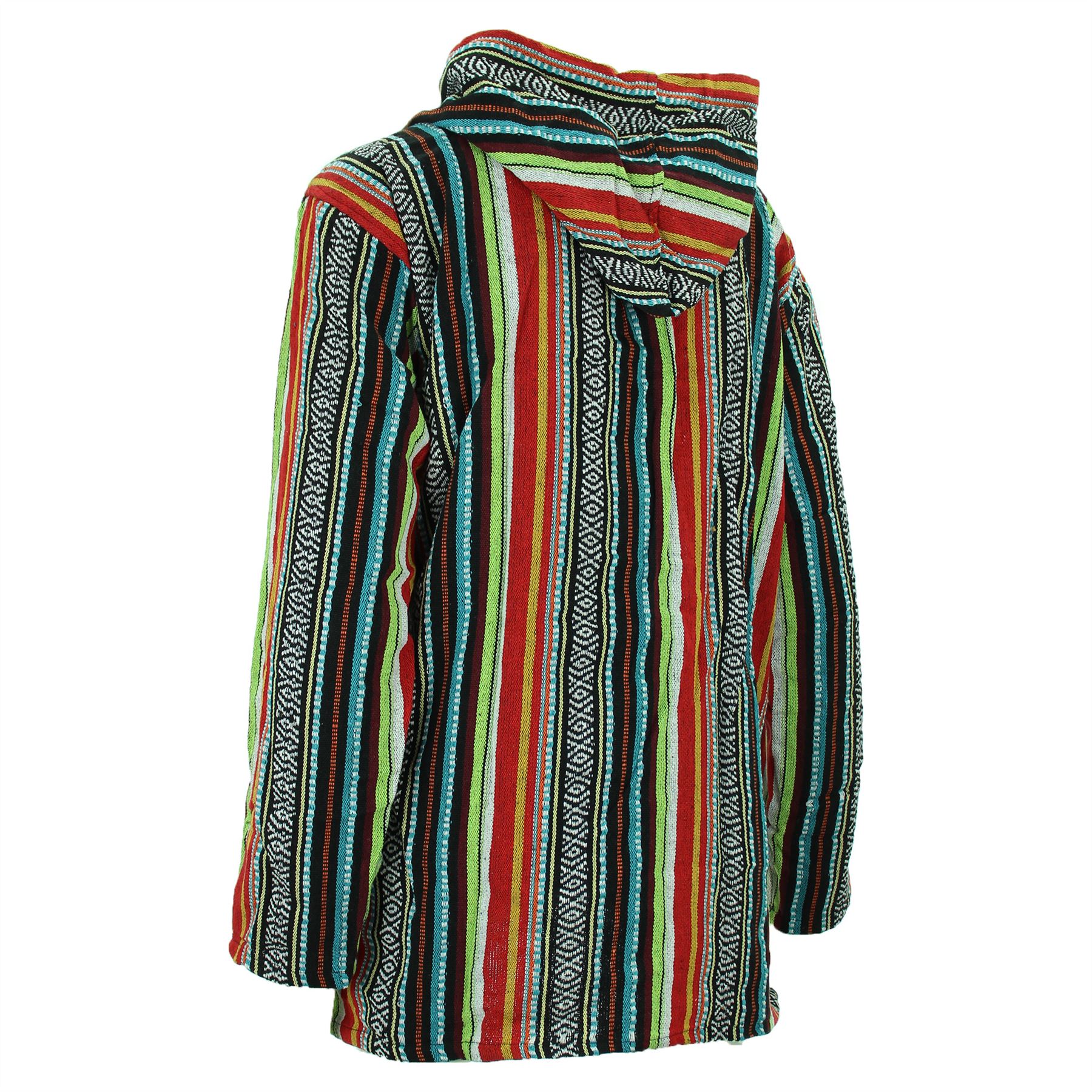 Baja Jerga Siesta Mexican Baja Hoodie – Lässiger Jerga-Pullover Im Hippie-Style, Blau, Unisex La Bamba