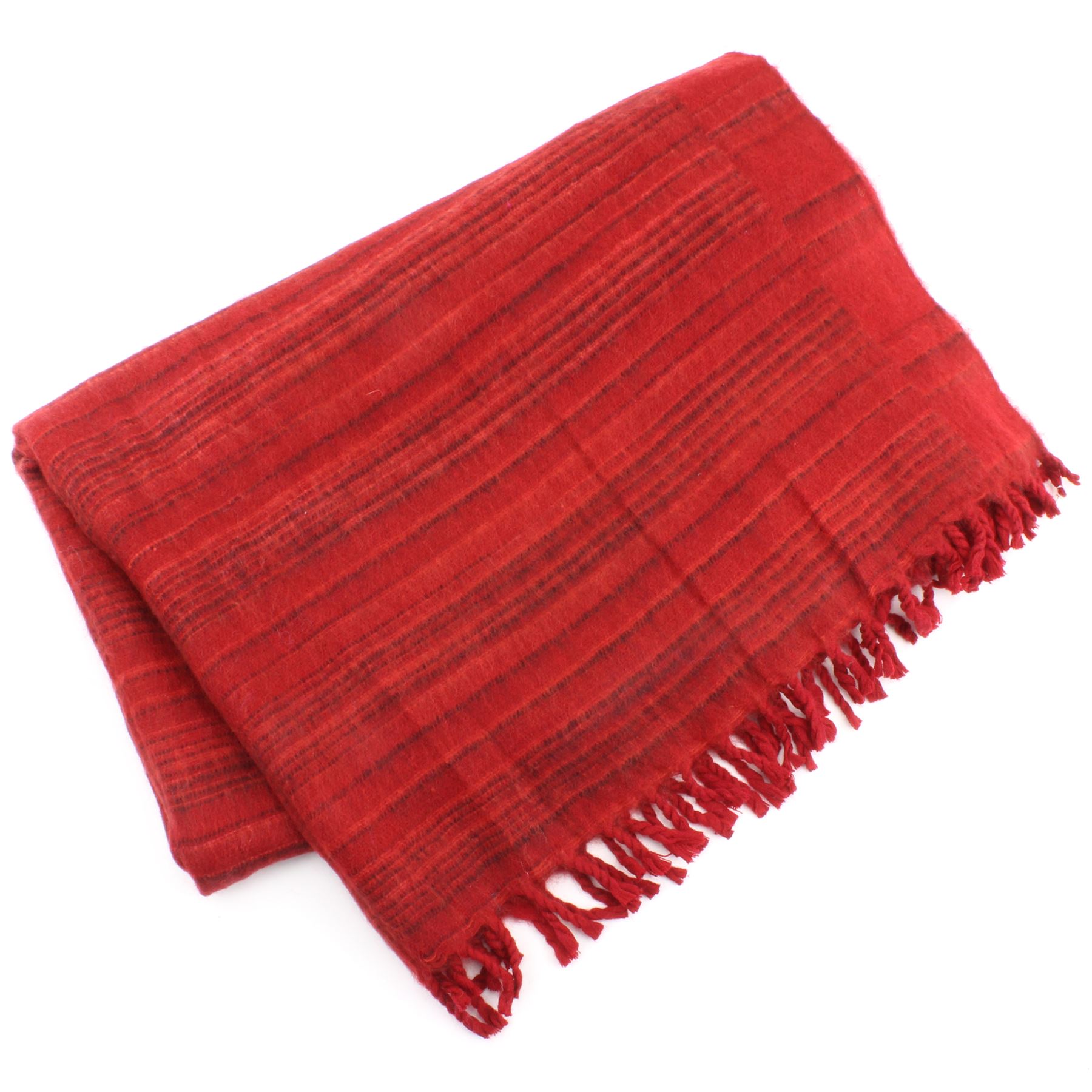 Vegan Wool Shawl Blanket Stripe Hill Queen Wrap Throw Boho Meditation Travel - Picture 12 of 50