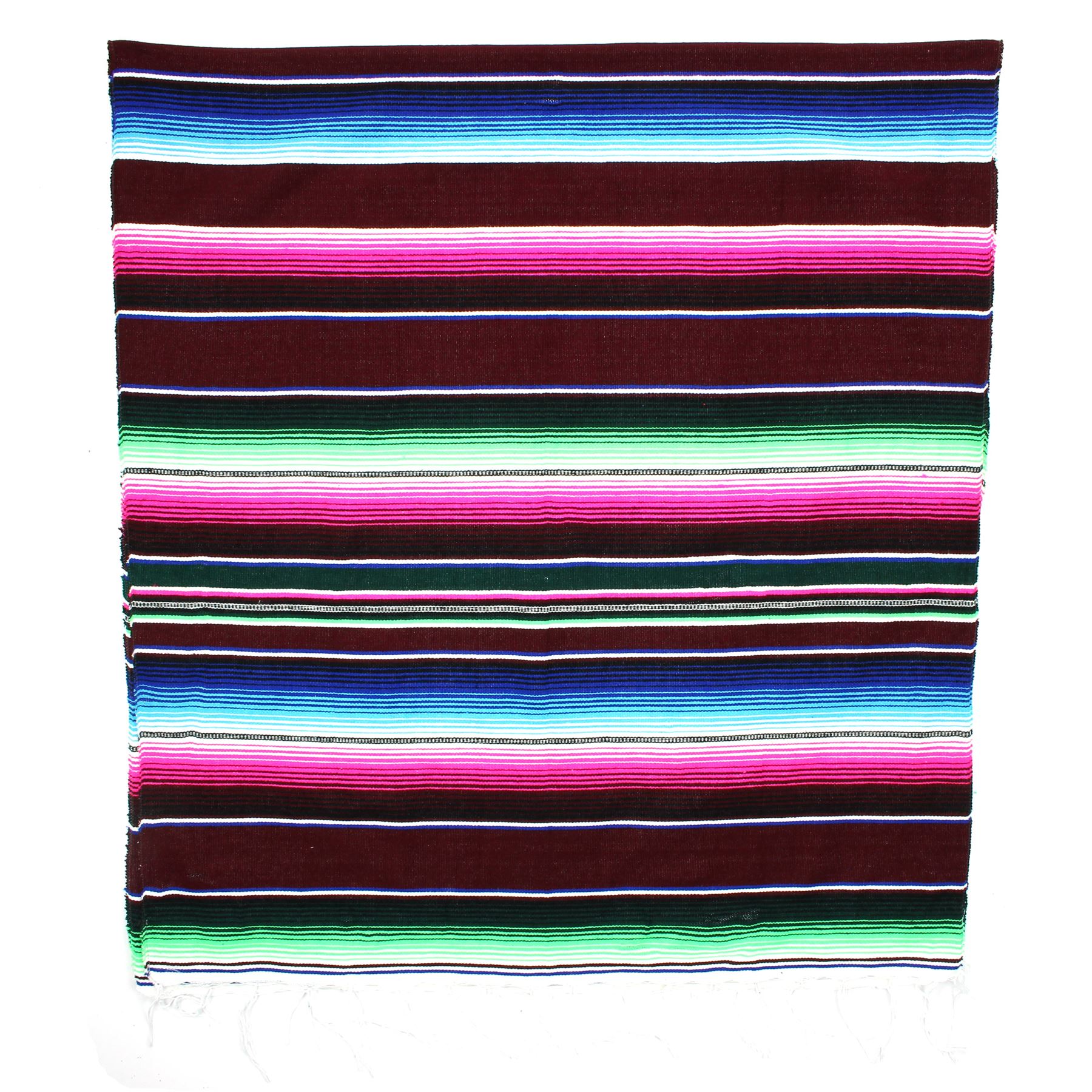 Handwoven Mexican Serape Traditional Jorongo Blanket Shawl Cloak Bright Striped - Picture 52 of 105