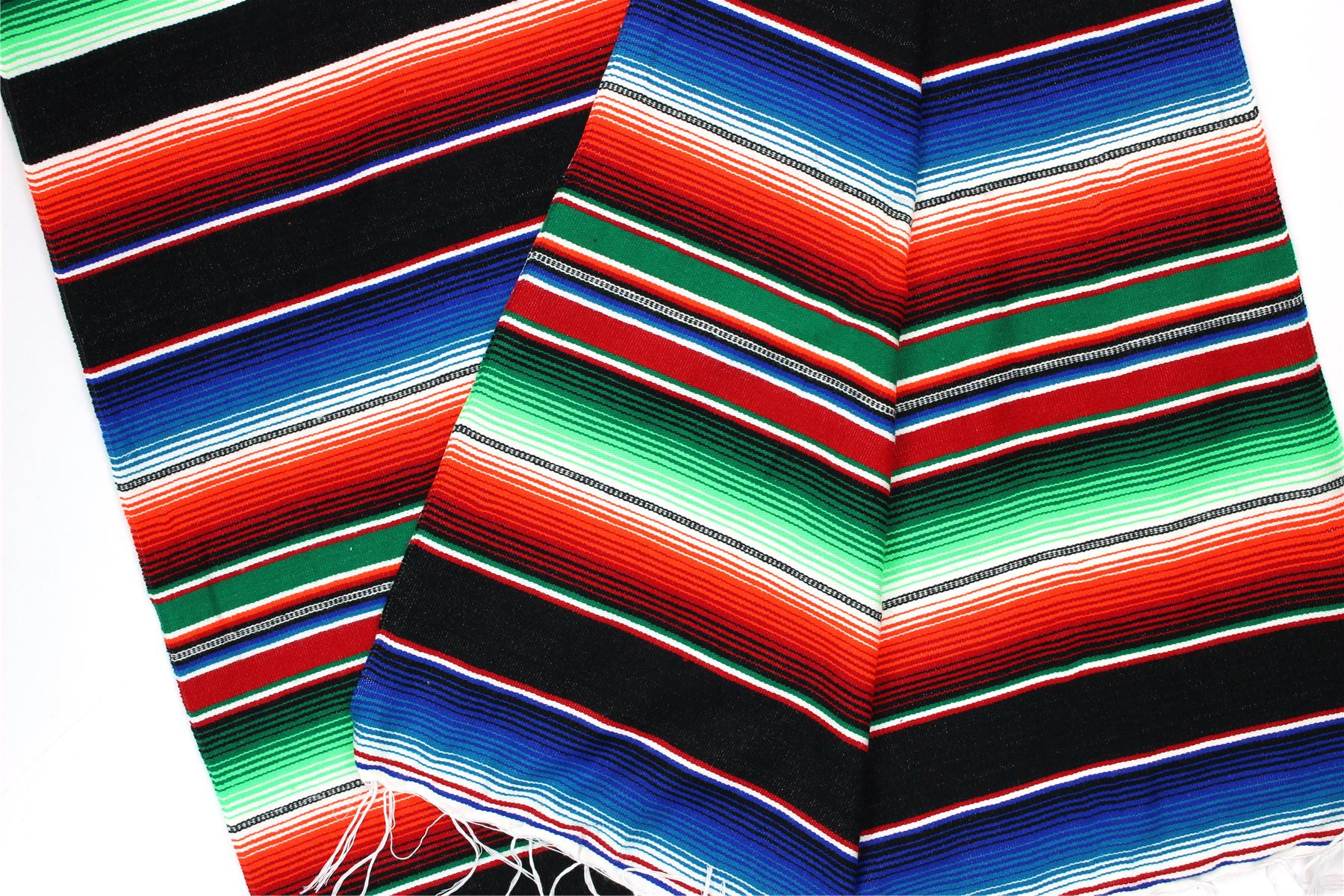 Handwoven Mexican Serape Traditional Jorongo Blanket Shawl Cloak Bright Striped - Picture 48 of 105