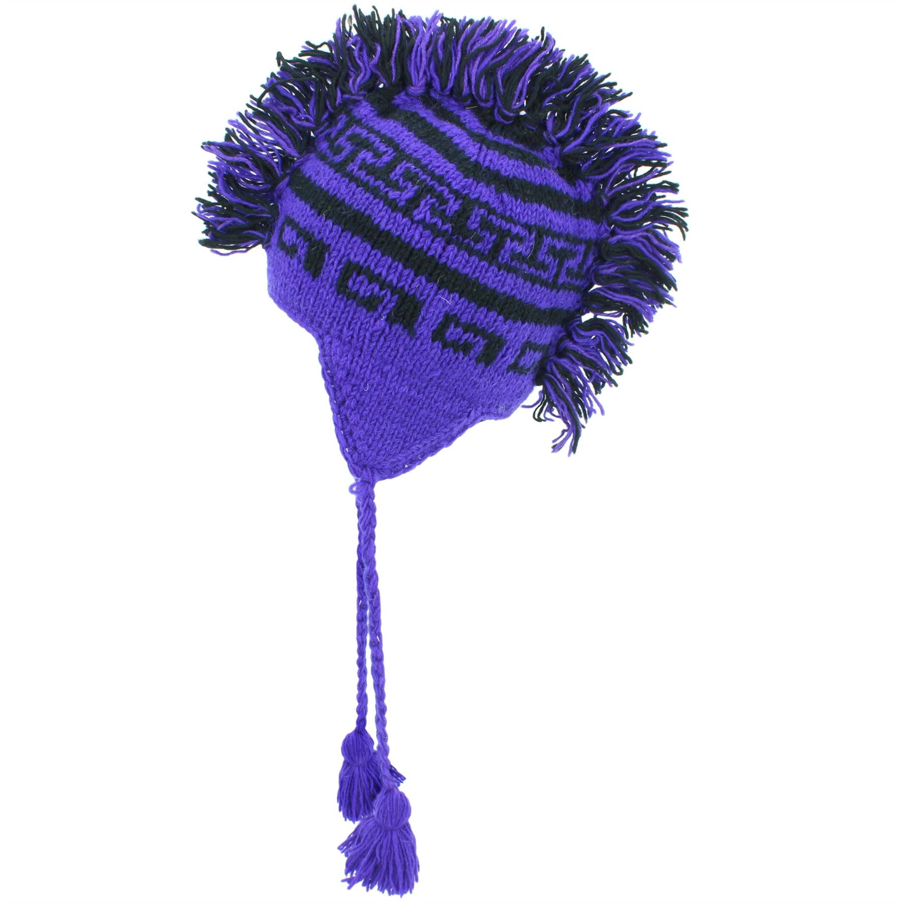 Wool Hat Mohawk Punk Tassels Knitted LoudElephant Men Ladies Warm Winter - Picture 35 of 61