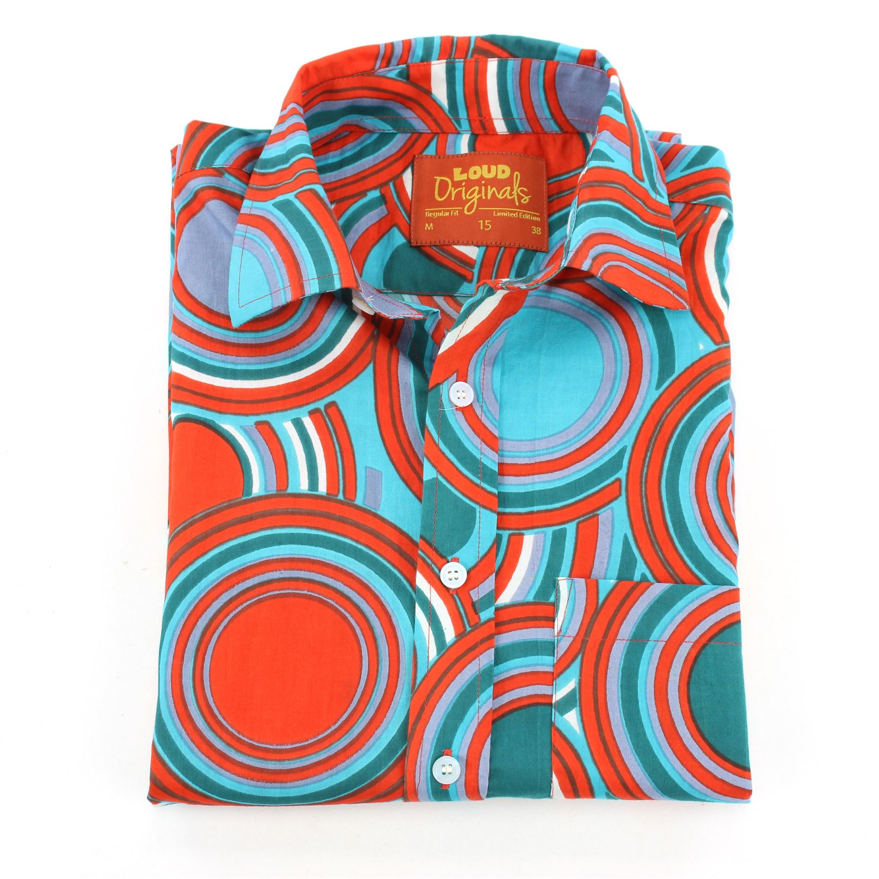 Tailored Fit Long Sleeve Shirt Loud Originals Classic Vintage Retro Print - Picture 10 of 11