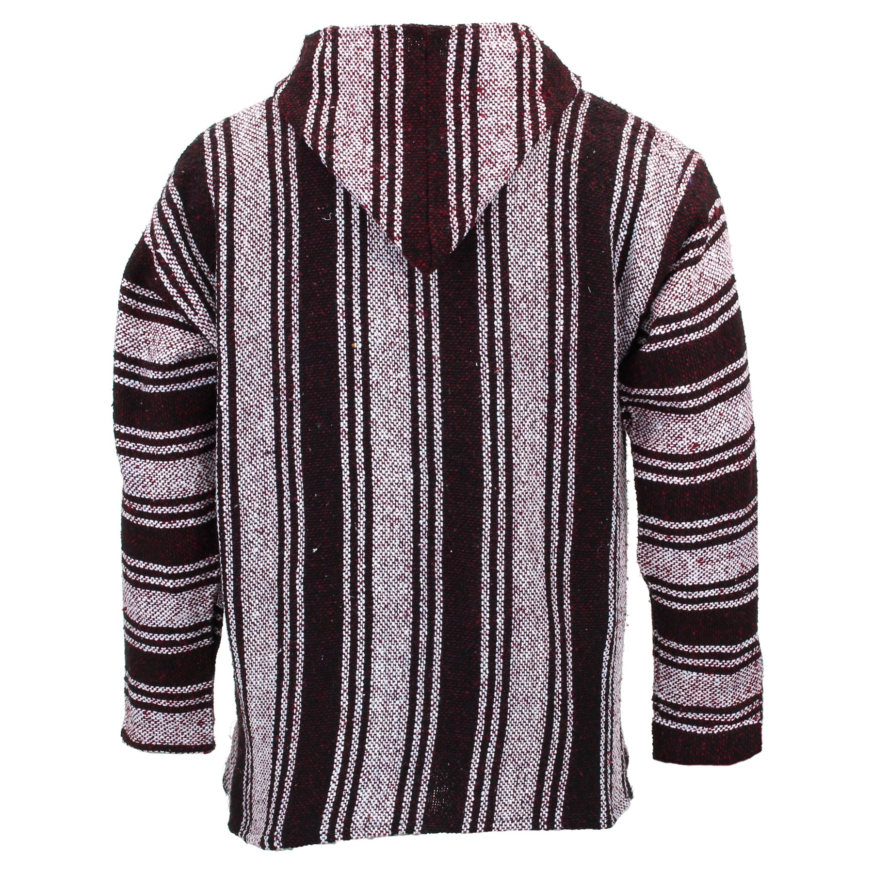 Recycled Mexican Baja Jerga Hoody Sweatshirt Jacket Hooded Warm Hippy Plus Size - Picture 91 of 189