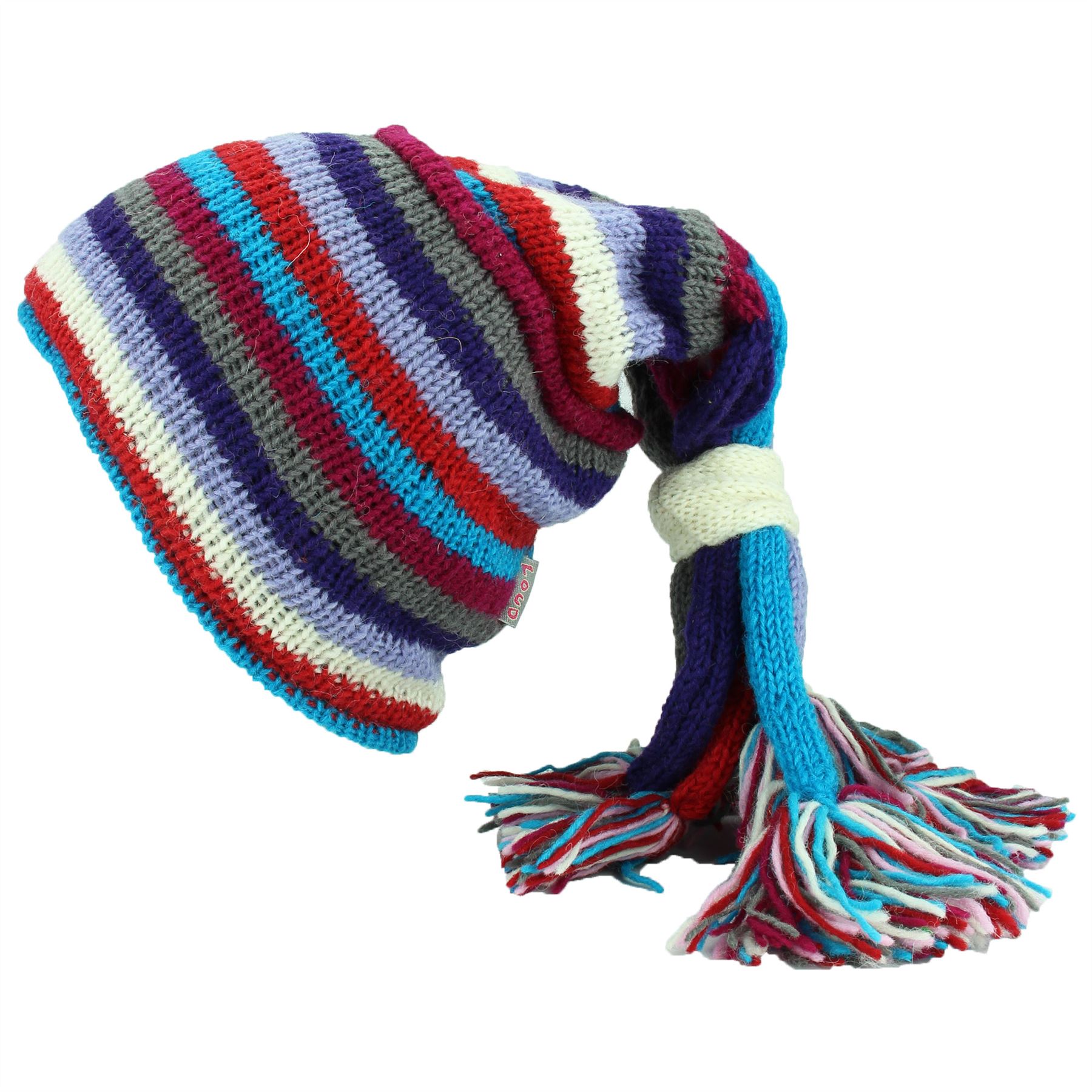 SLOUCH BEANIE HIPPIE TASSEL HAT FESTIVAL FOUNTAIN Wool Knit Fleece