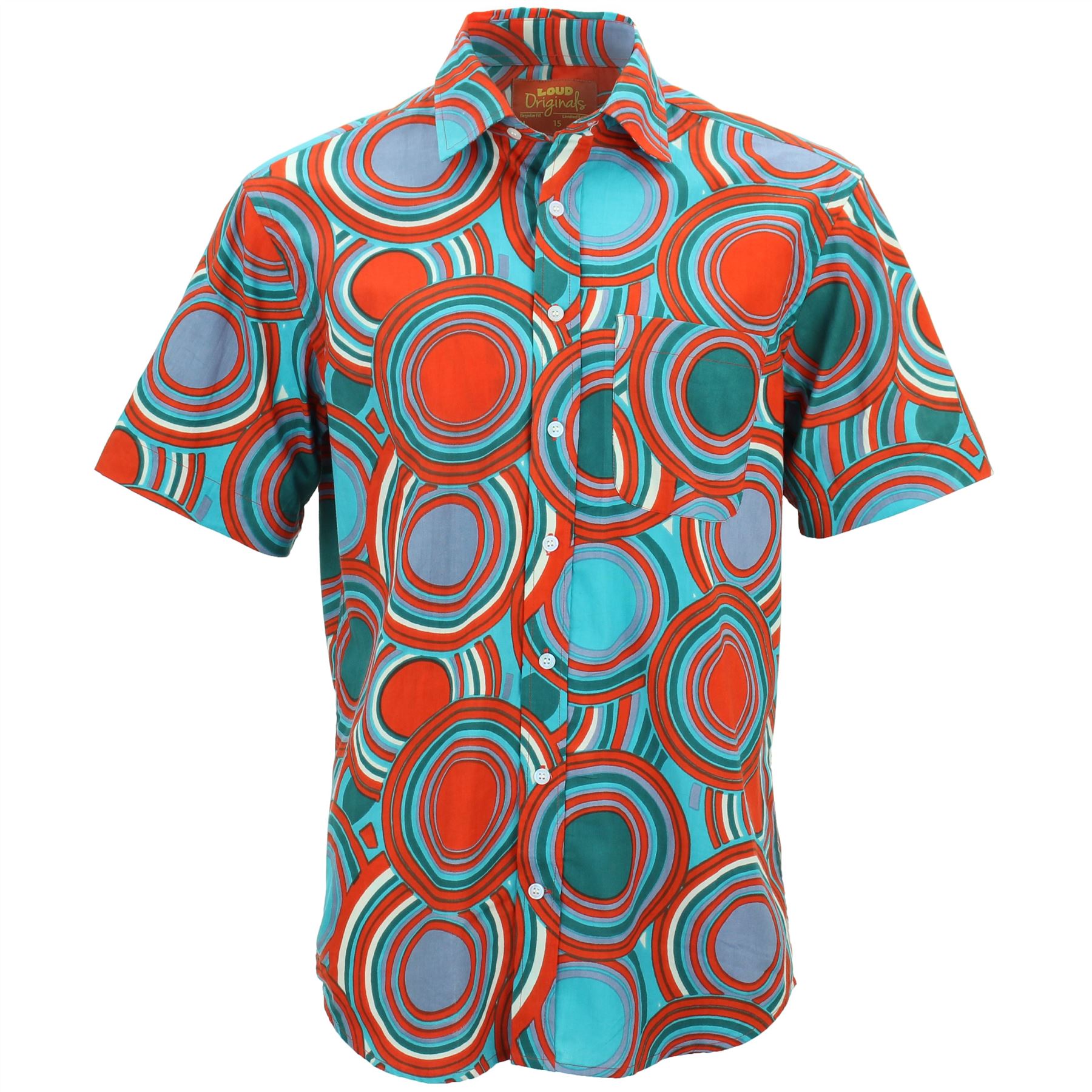Regular Fit Short Sleeve Shirt Loud Originals Classic Vintage Retro Print - Picture 10 of 13