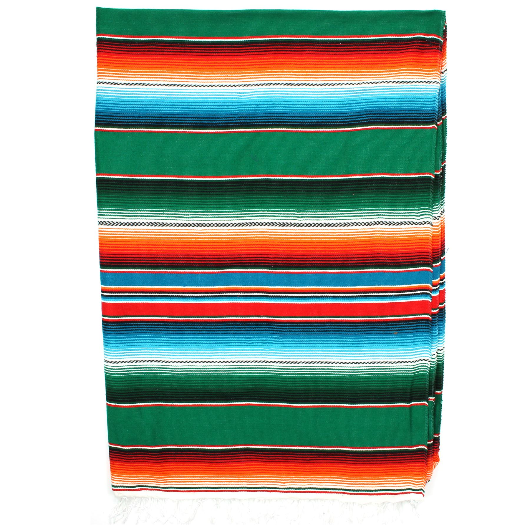Handwoven Mexican Serape Traditional Jorongo Blanket Shawl Cloak Bright Striped - Picture 21 of 105