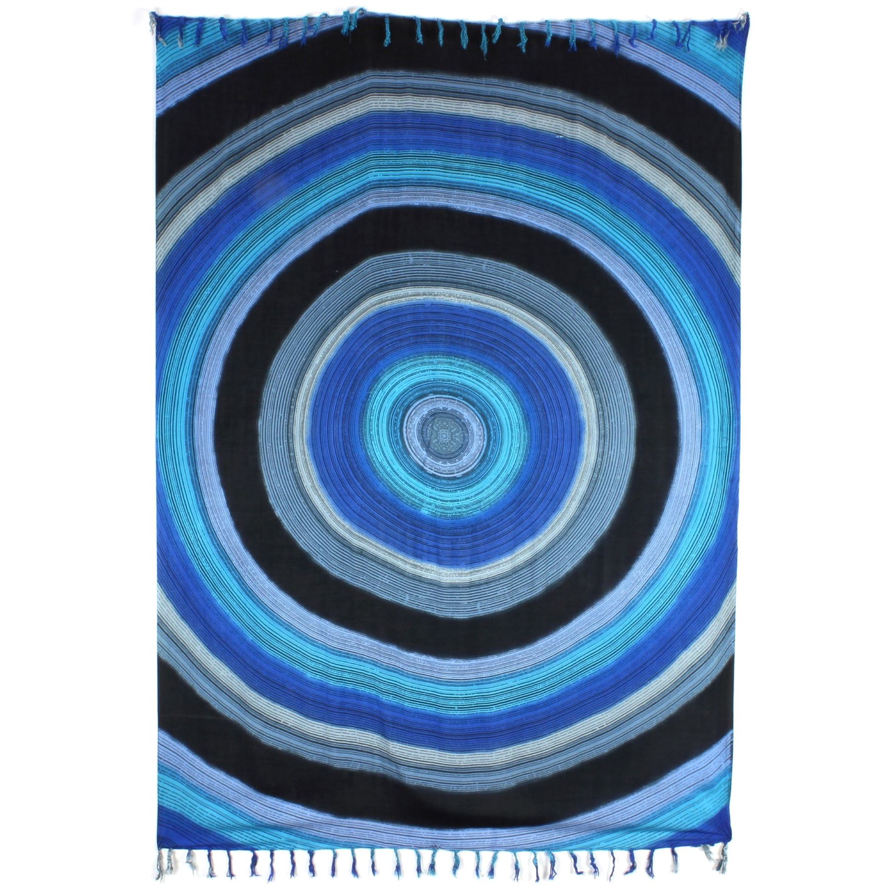 Sarong Wrap Skirt Beachwear Swim Cover Dress Circles Print Scarf Rayon - Picture 2 of 7