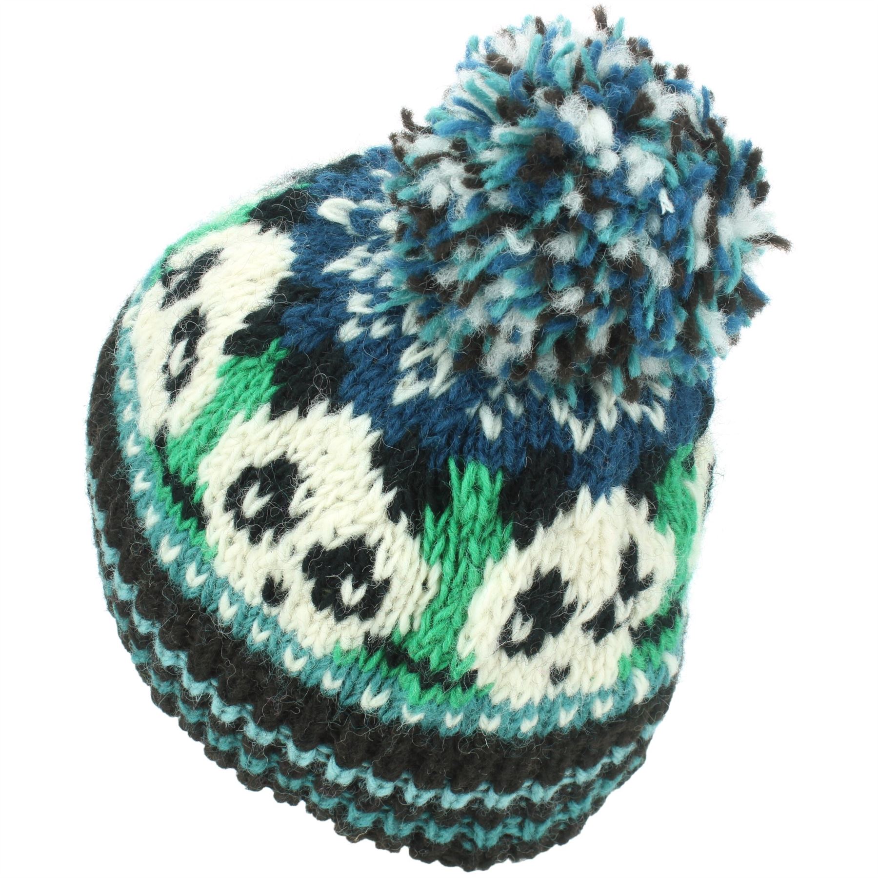 Wool Beanie Hat Bobble Knit Knitted PANDA Lined Men Ladies Warm Winter - Picture 15 of 28