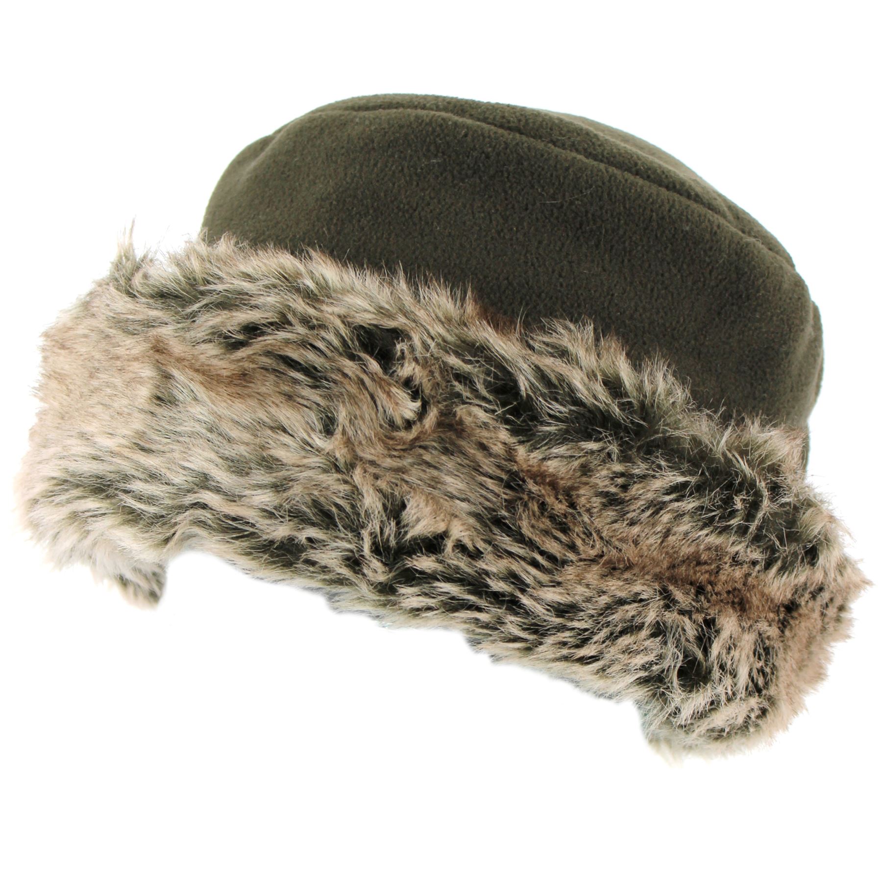 Spotty Hat Dot Polka Faux Fur Trim Cuff Band Grey Winter Warm New Ladies Womens