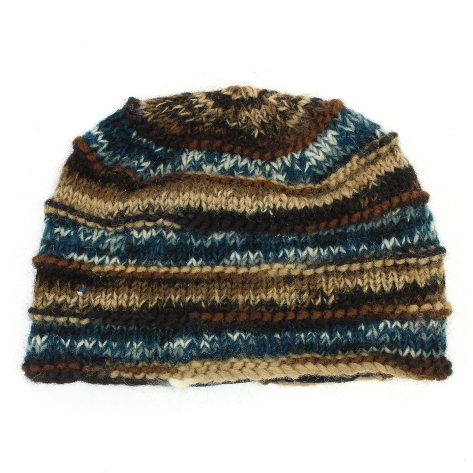 Wool Knit Beanie Hat Handmade Men Ladies Warm Winter Space Dye Ribbed - Picture 9 of 65