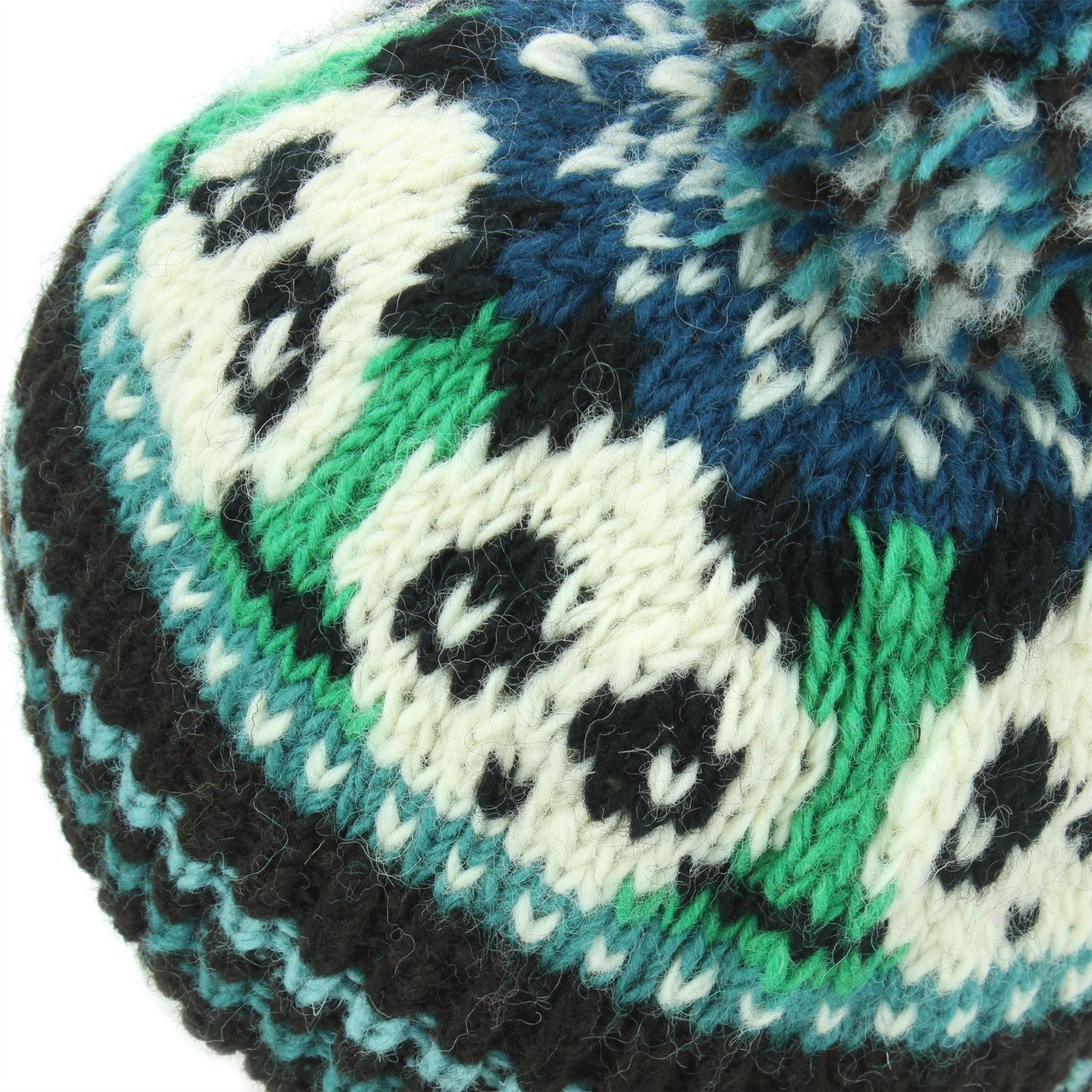 Wool Beanie Hat Bobble Knit Knitted PANDA Lined Men Ladies Warm Winter - Picture 16 of 28