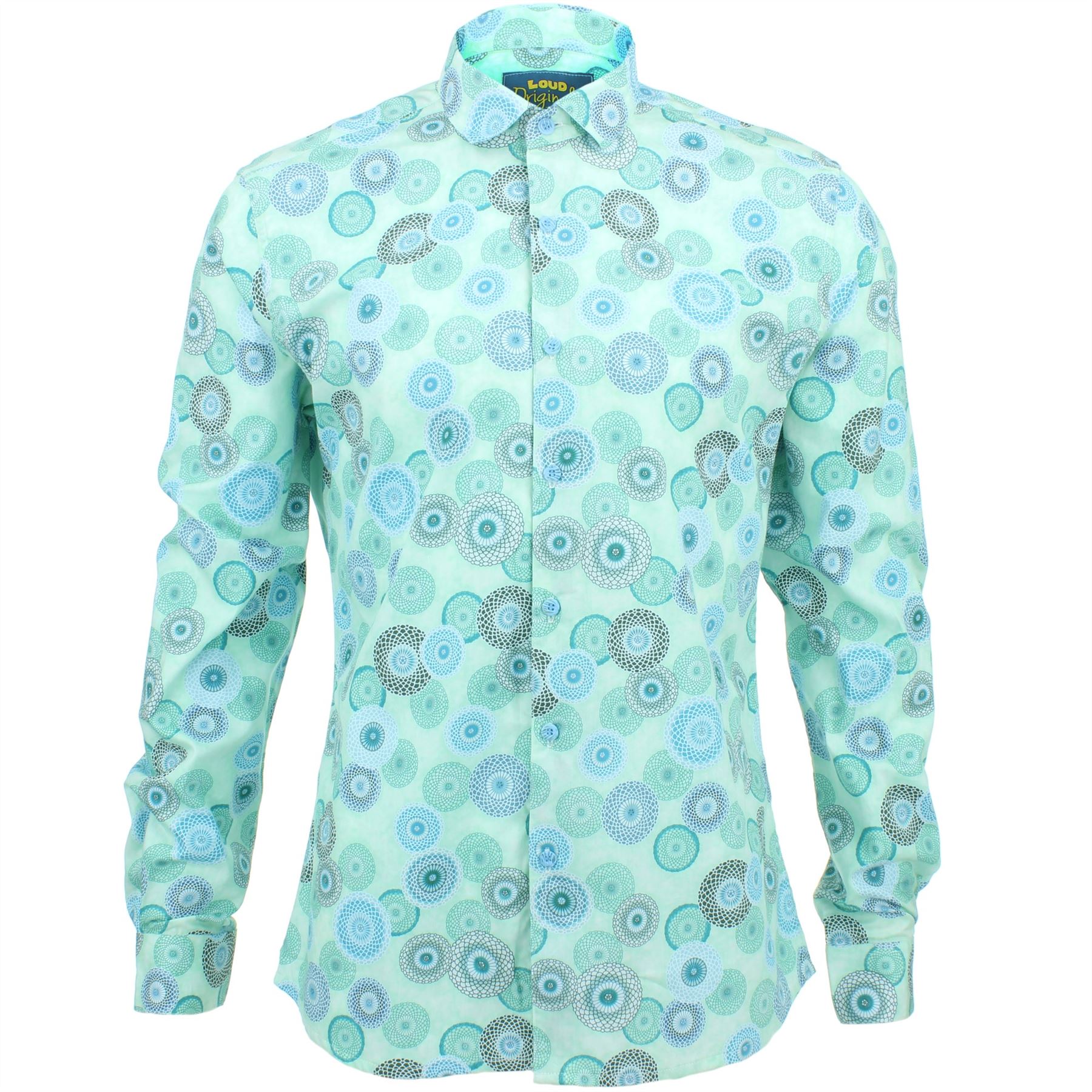 Mens Shirt Loud Originals TAILORED FIT Polka Dots Red Retro Psychedelic Fancy