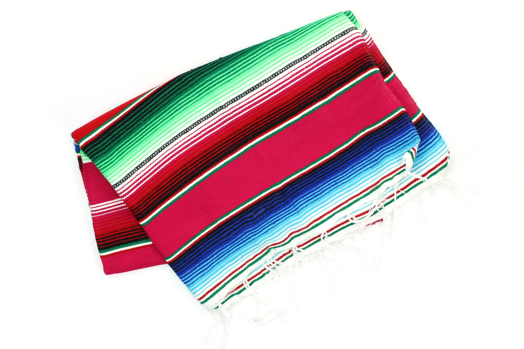 Handwoven Mexican Serape Traditional Jorongo Blanket Shawl Cloak Bright Striped - Picture 75 of 105