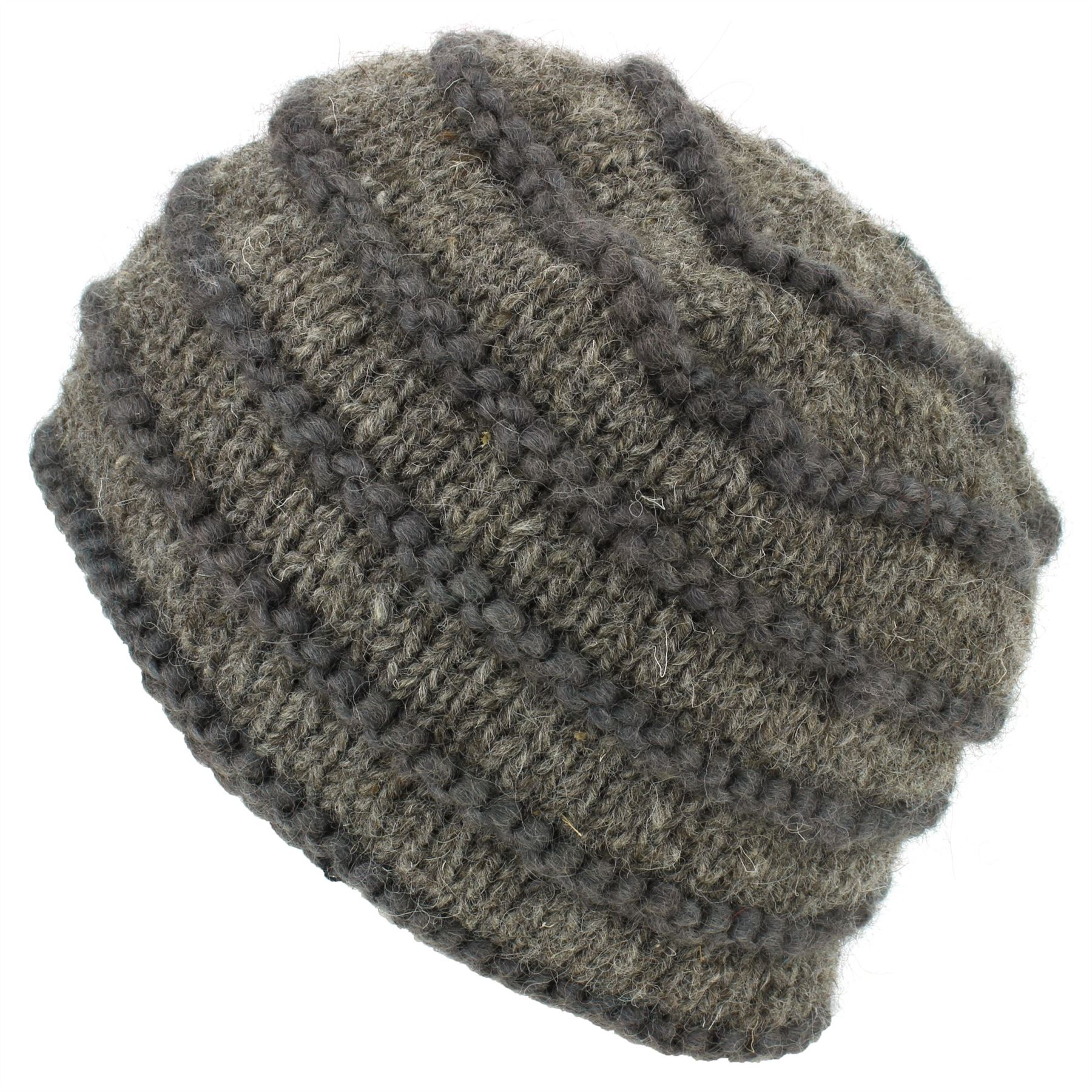 Wool Knit Beanie Hat Handmade Men Ladies Warm Winter Space Dye Ribbed - Picture 31 of 65