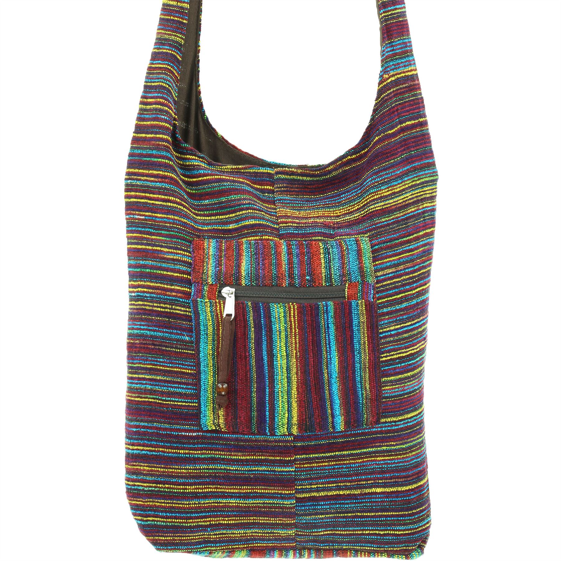 HIPPIE FESTIVAL HOBO SLING SHOULDER BAG SOFT COTTON CHENILLE STYLE eBay