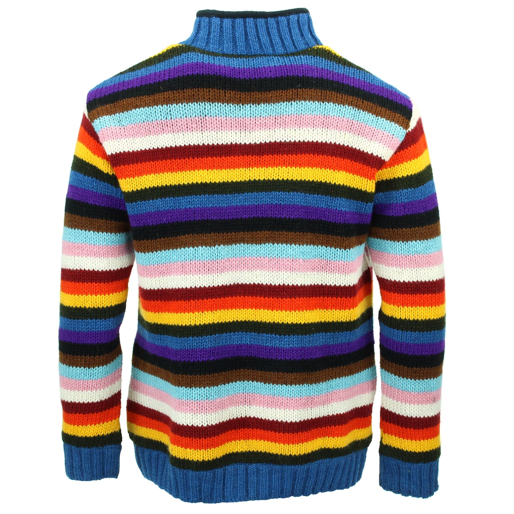 Hand Knitted Wool Jacket Cardigan LoudElephant Nepal Warm Lined Unisex - Picture 93 of 102