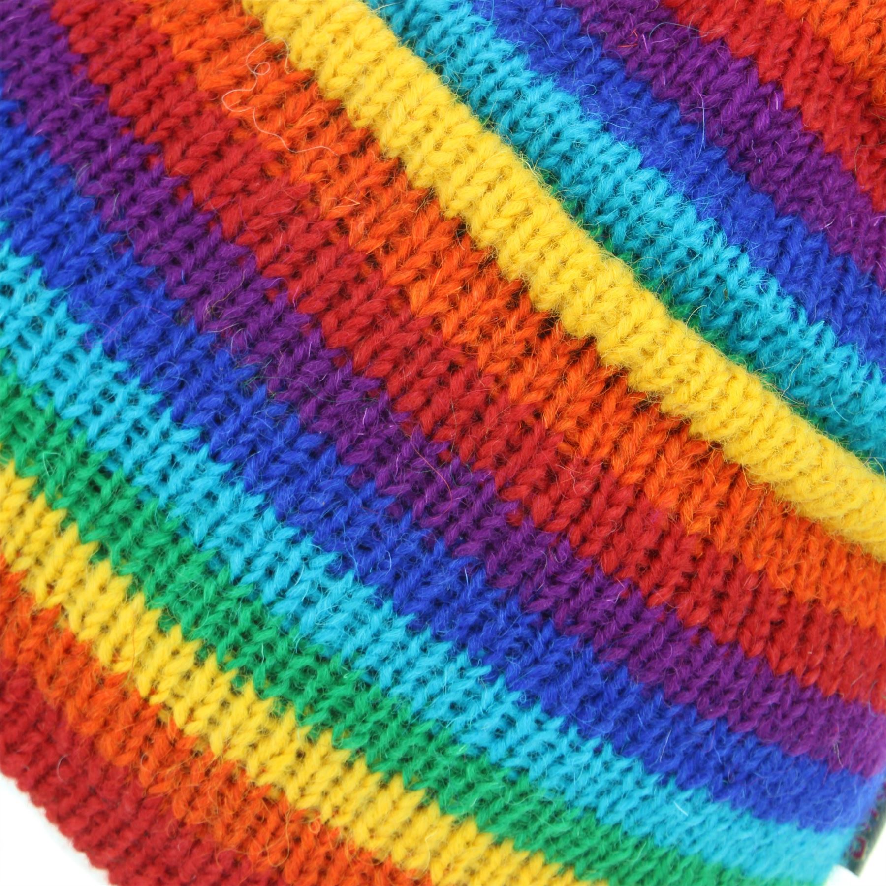 Wool Beanie Hat Cap Warm Winter Fleece Lined LoudElephant RAINBOW Knit Ski