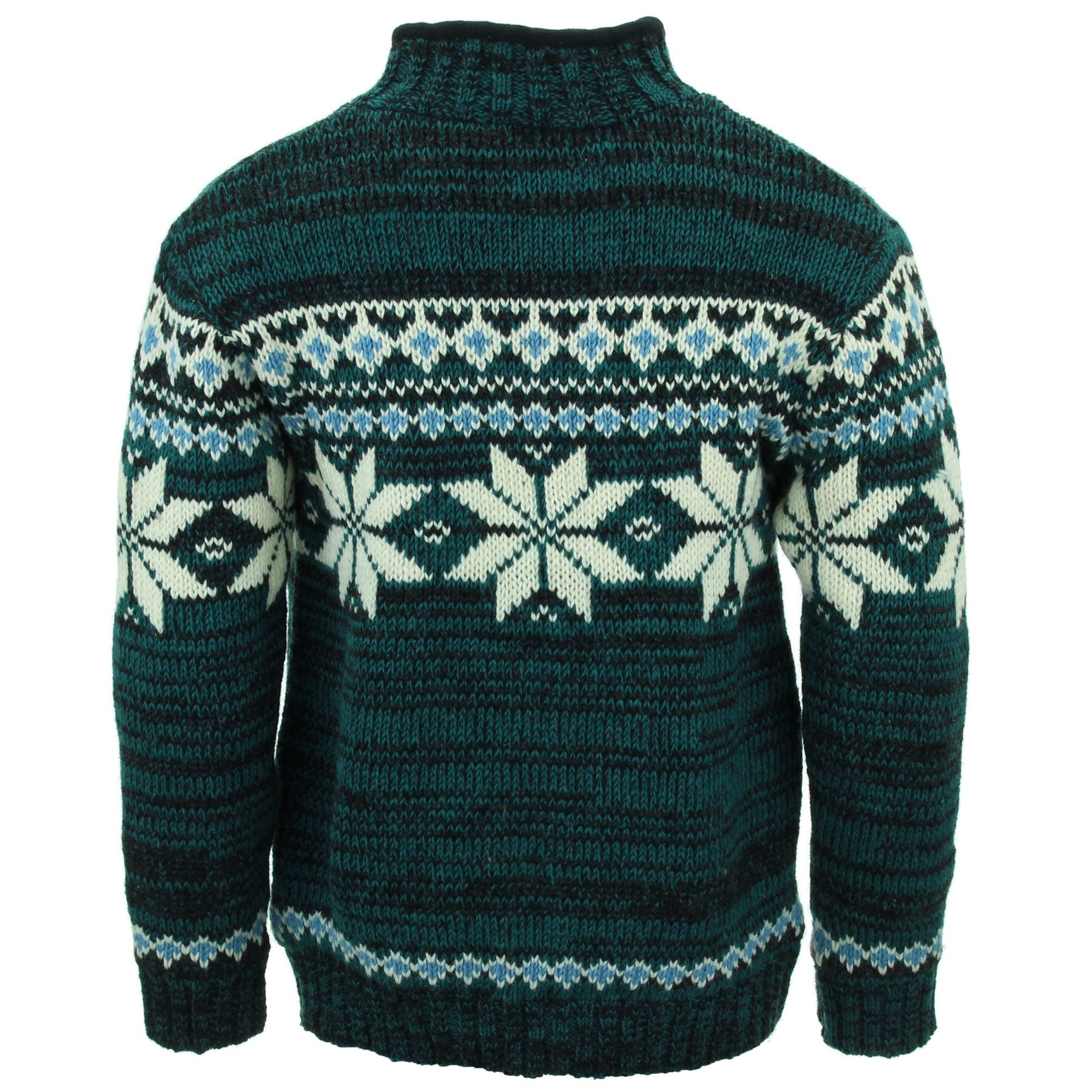 Hand Knitted Wool Jacket Cardigan LoudElephant Nepal Warm Lined Unisex - Picture 71 of 102