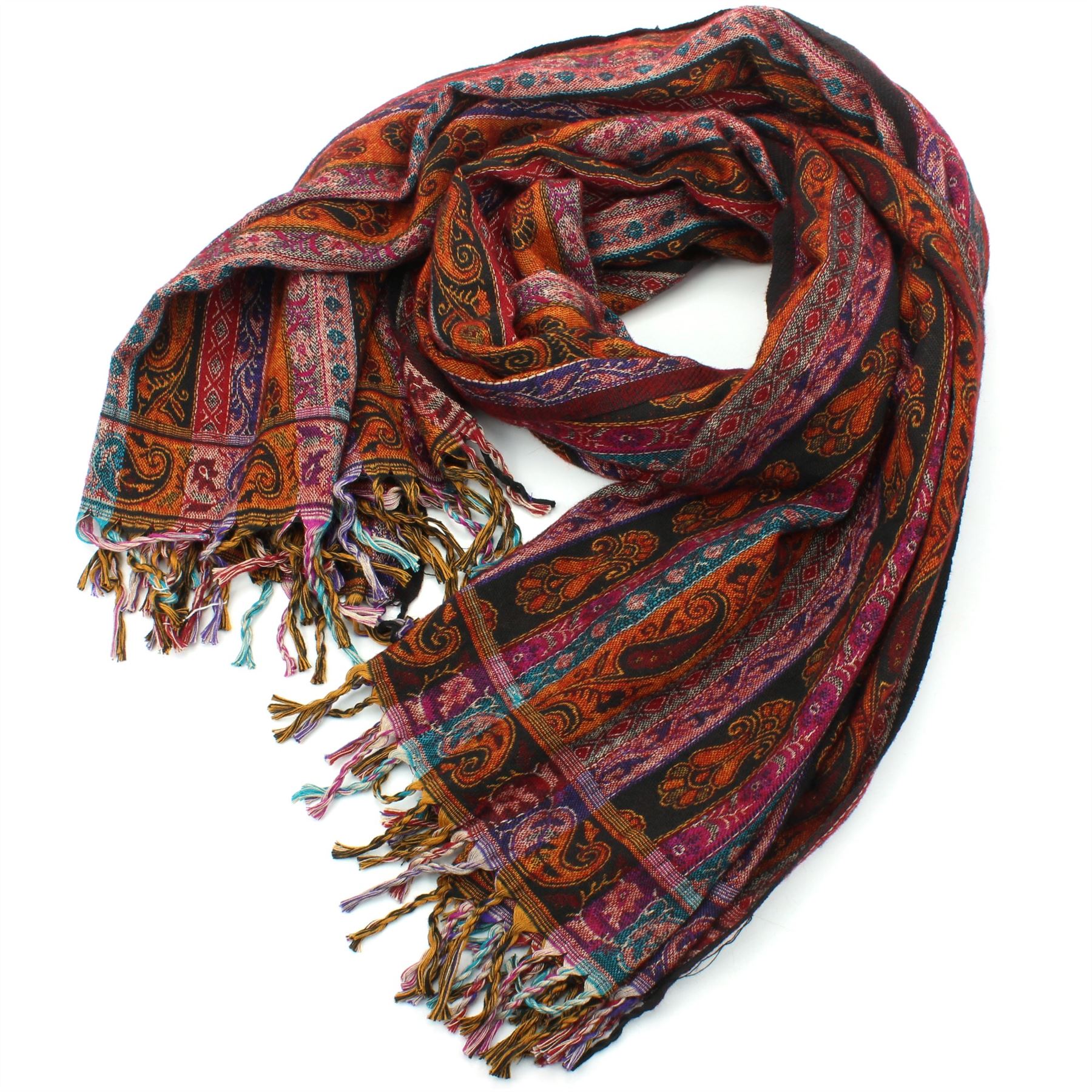 Acrylic Wool Blanket Shawl Wrap Throw Finest Softest India Stripe