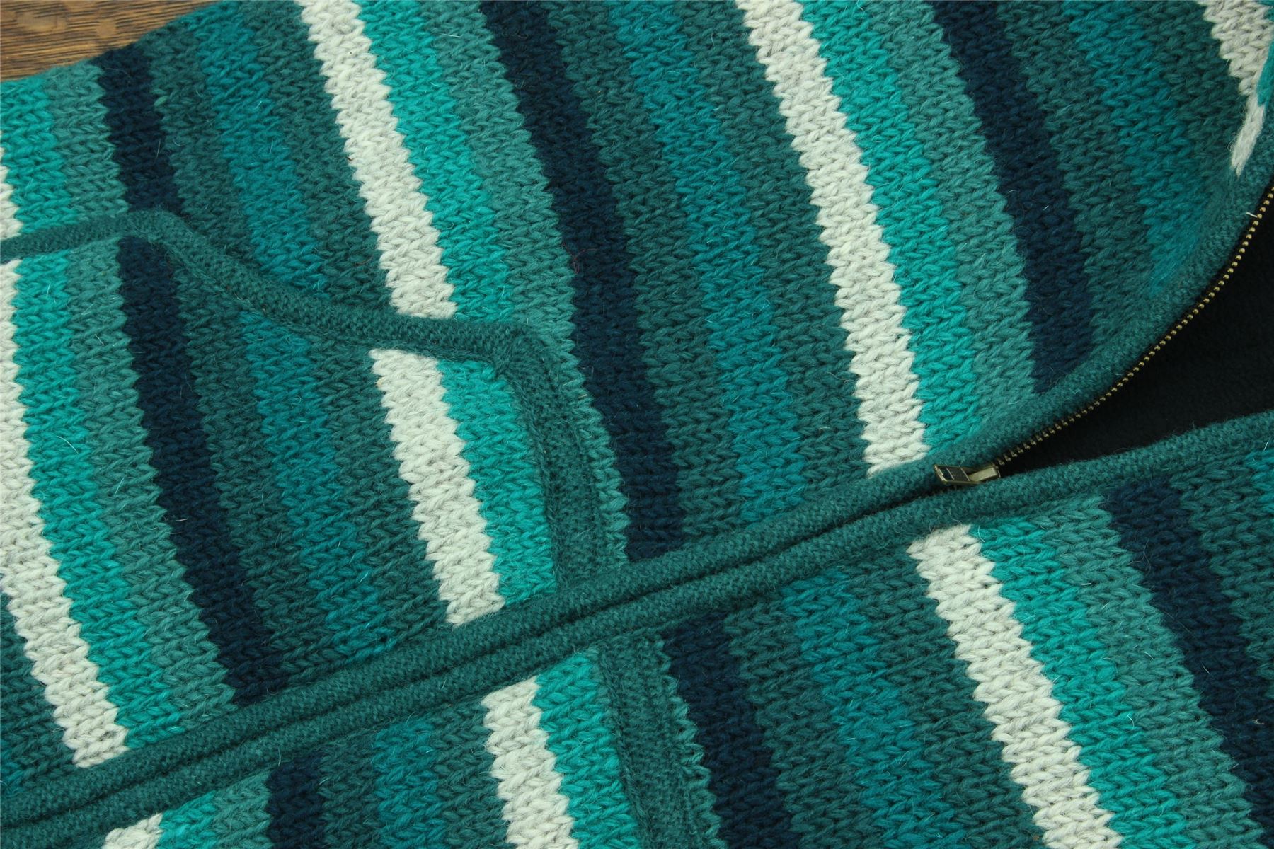 Handgestrickte Wolle Kapuzenjacke Cardigan Hoodie Nepal warm gefüttert Hippie Reißverschluss - Bild 71 von 102