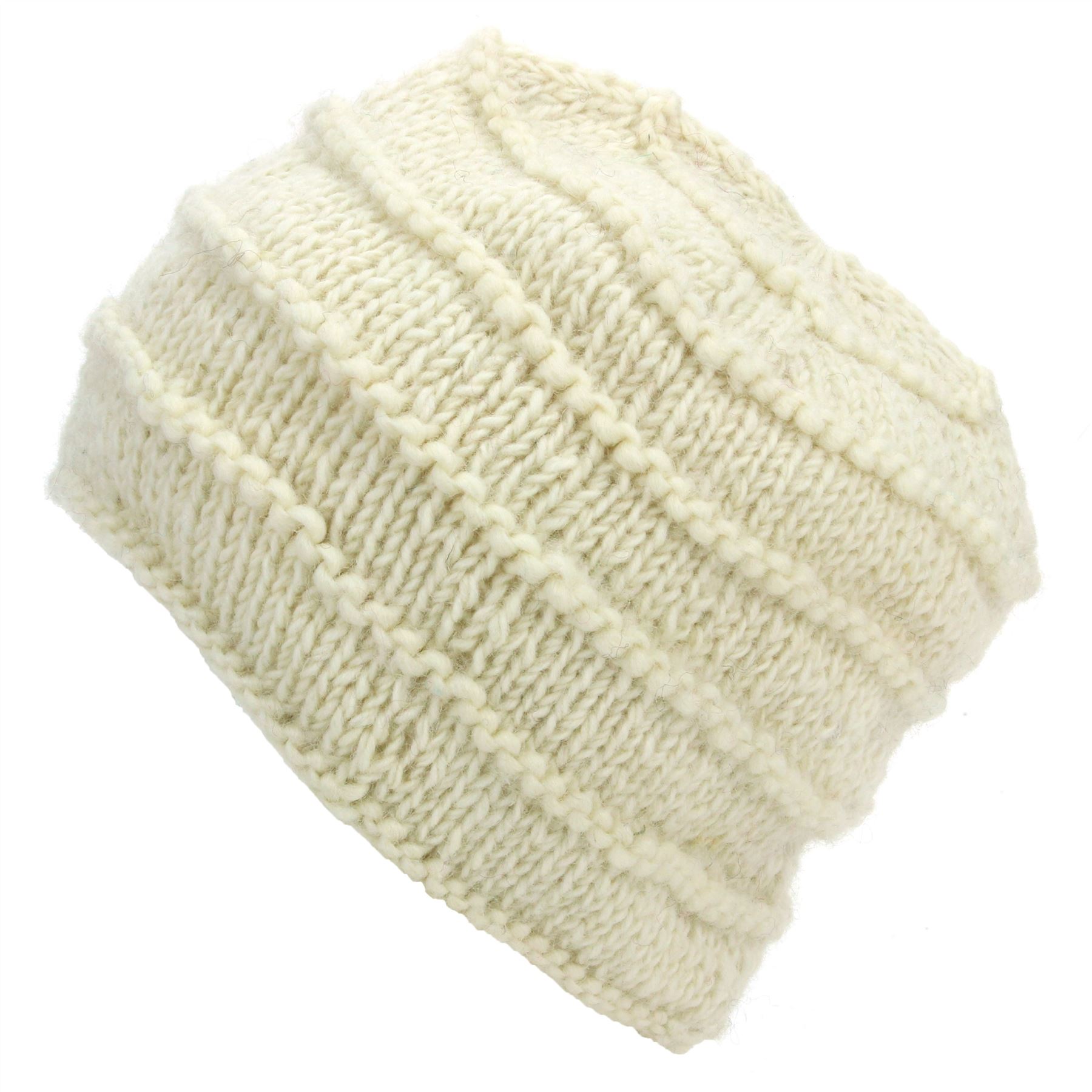 Wool Knit Beanie Hat Handmade Men Ladies Warm Winter Space Dye Ribbed - Picture 37 of 65
