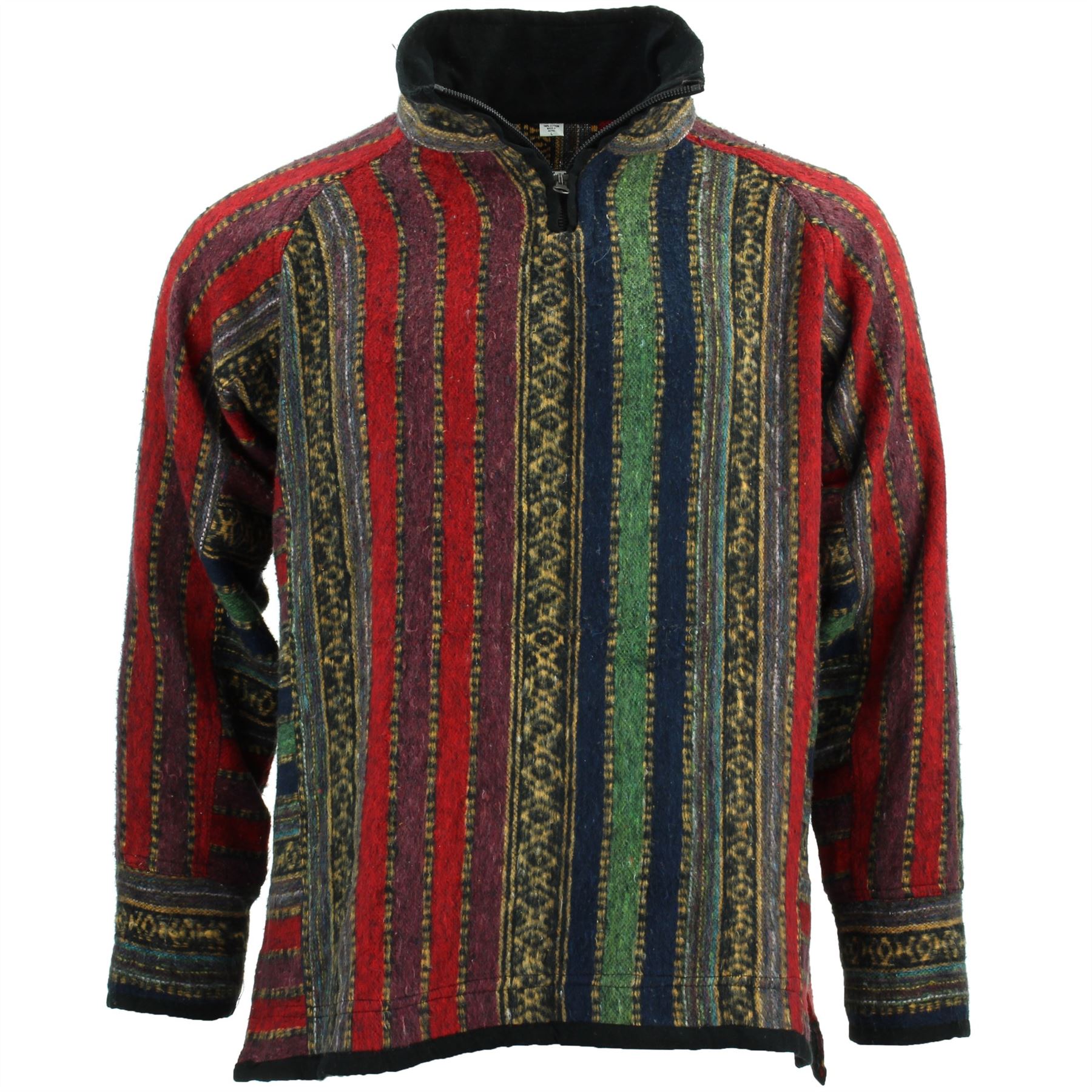 Brushed Cotton Jacket Cardigan LoudElephant Hoody Hippy Jumper Zipped Pullover - Picture 17 of 19
