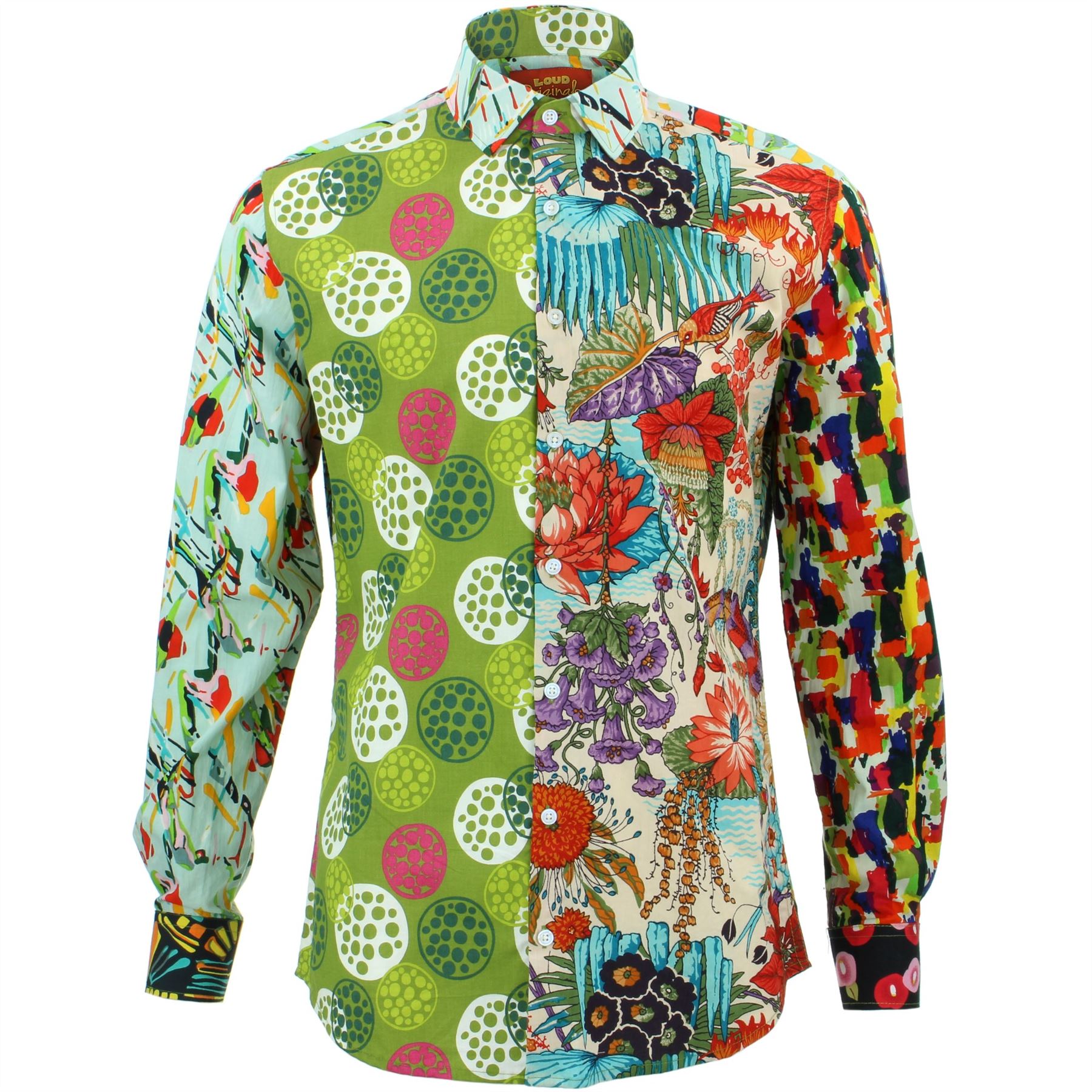 Mens Shirt Loud Originals TAILORED FIT Paint Multicoloured Retro Psychedelic