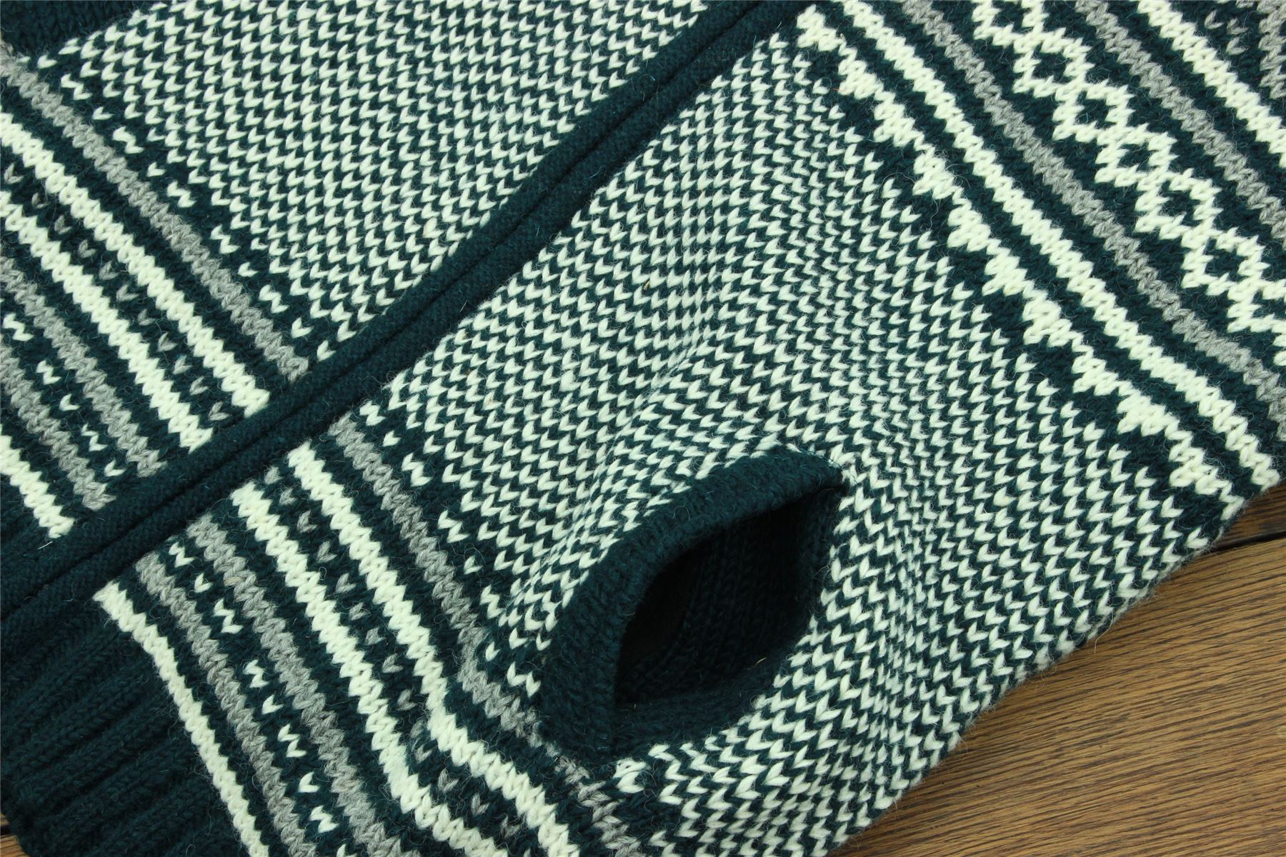 Hand Knitted Wool Jacket Cardigan LoudElephant Nepal Warm Lined Unisex - Picture 8 of 102