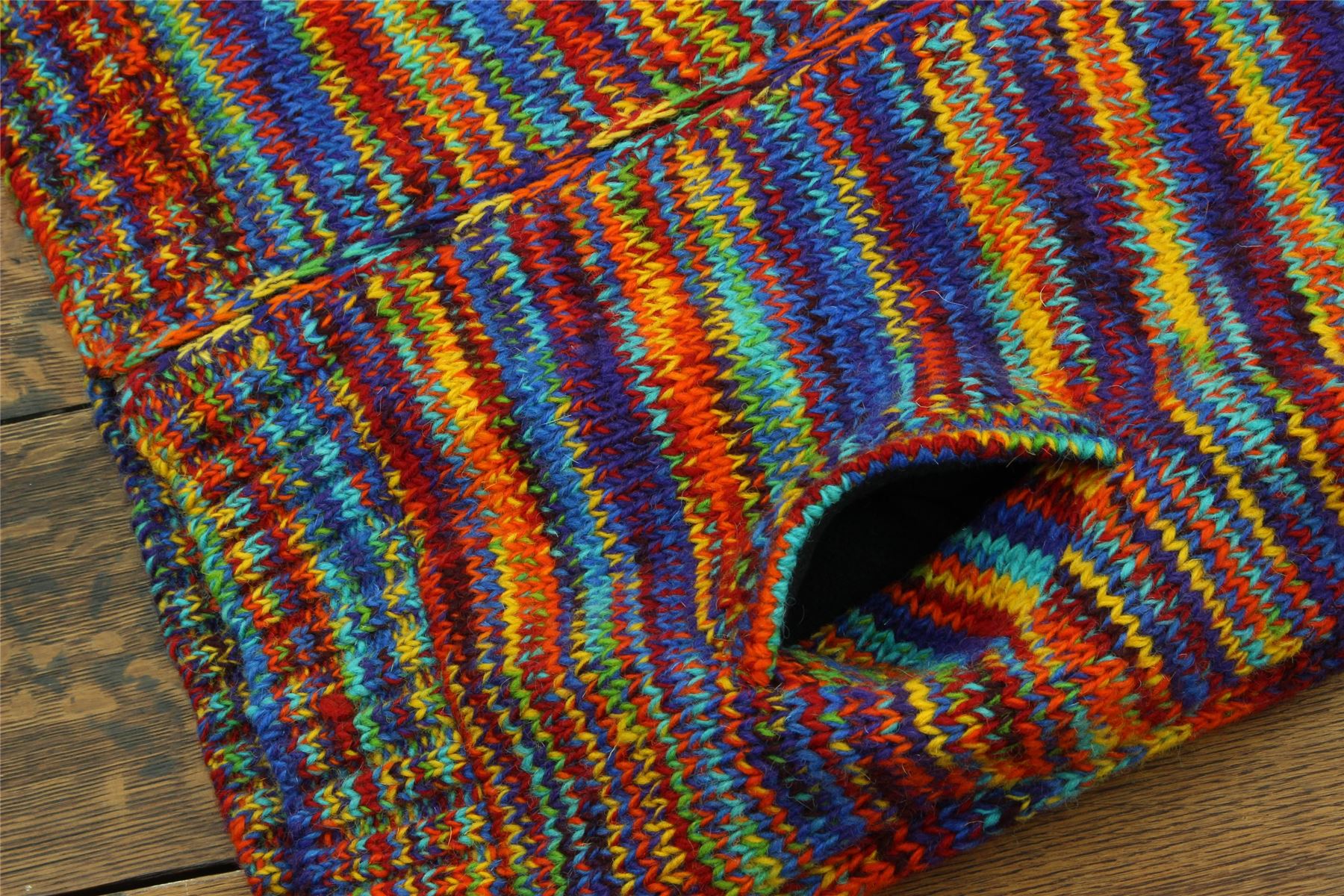 Hand Knitted Wool Jacket Cardigan LoudElephant Nepal Warm Lined Unisex - Picture 25 of 102