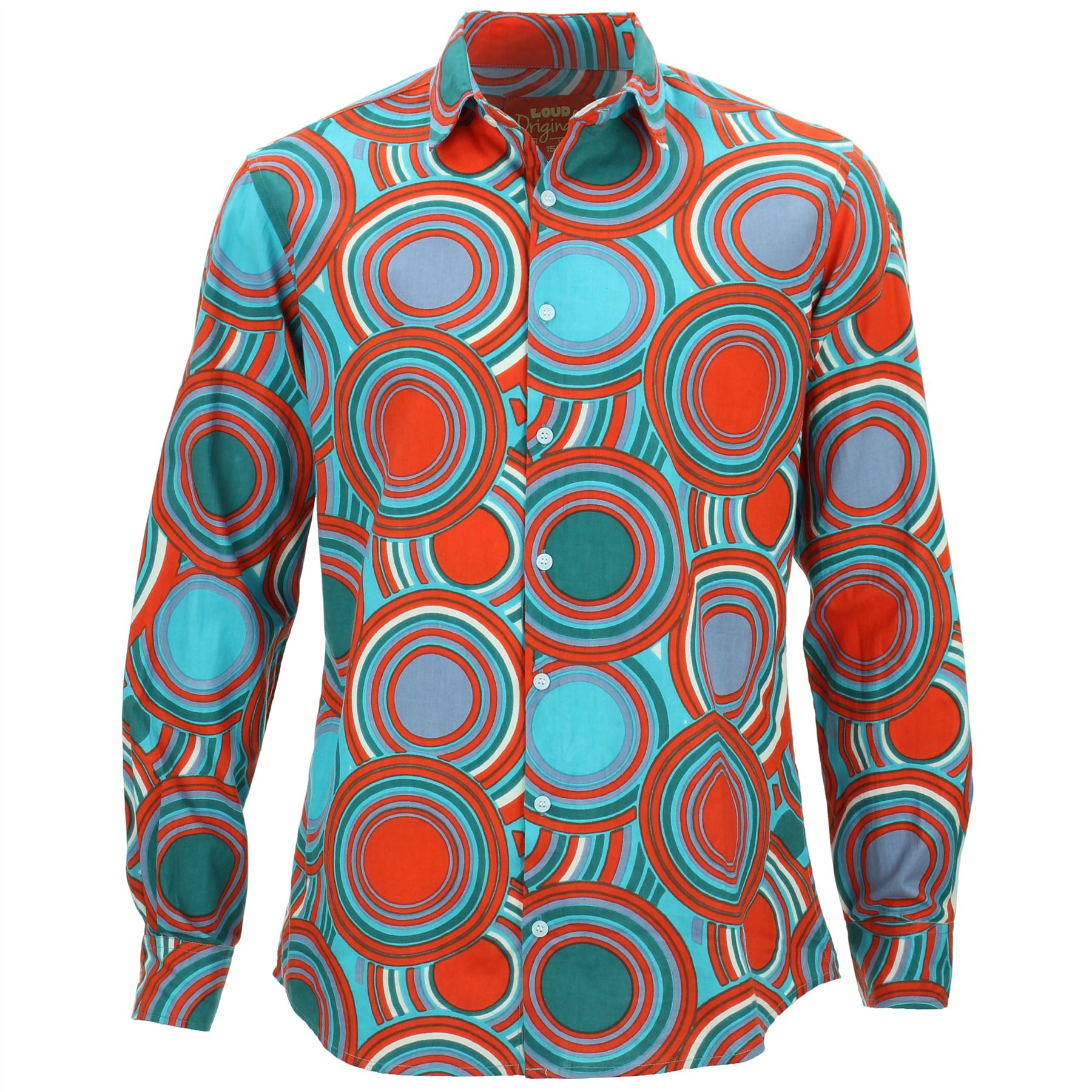 Tailored Fit Long Sleeve Shirt Loud Originals Classic Vintage Retro Print - Picture 8 of 11