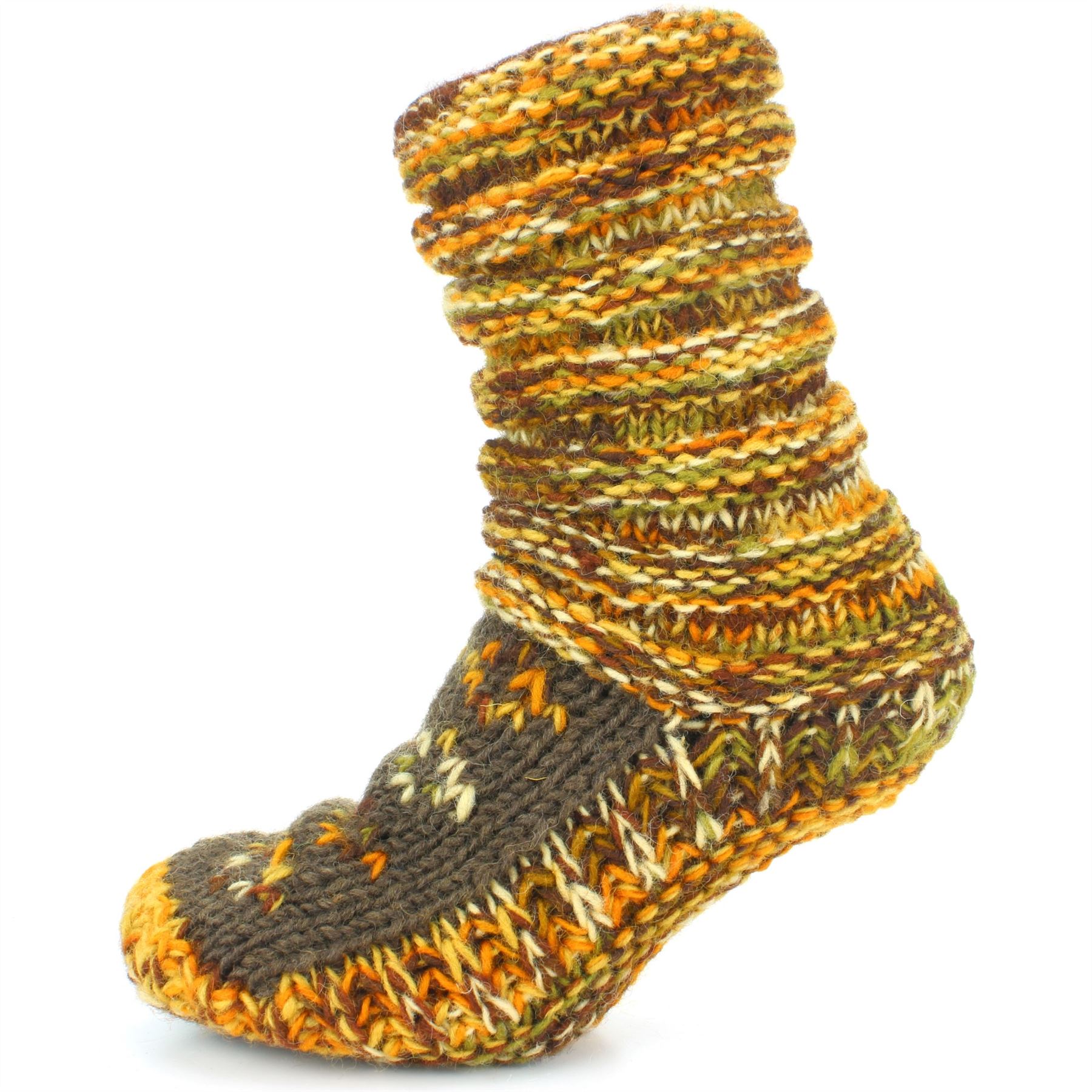 Wool Socks Chunky Knitted Fleece Lined RAINBOW Slipper Winter Warm LoudElephant - Picture 21 of 24