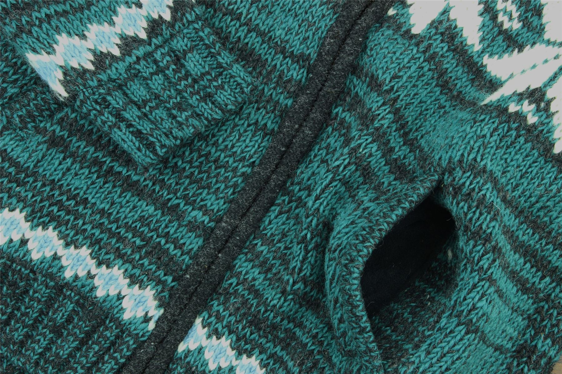 Hand Knitted Wool Jacket Cardigan LoudElephant Nepal Warm Lined Unisex - Picture 73 of 102