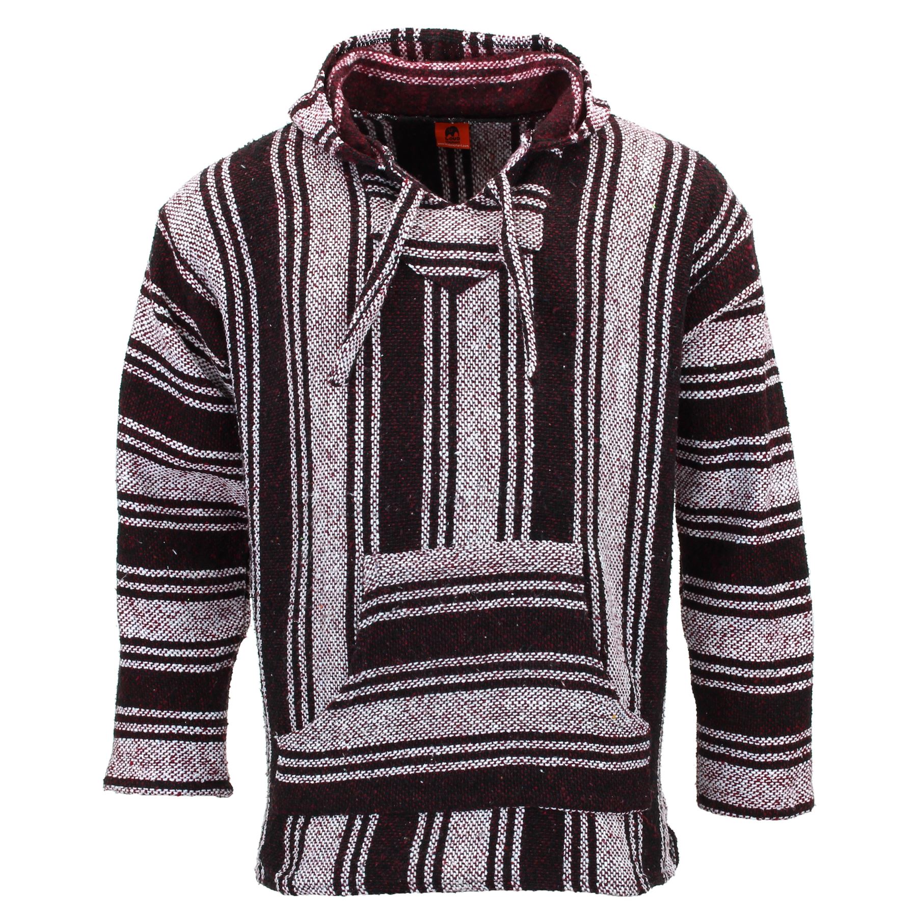 Recycled Mexican Baja Jerga Hoody Sweatshirt Jacket Hooded Warm Hippy Plus Size - Picture 90 of 189
