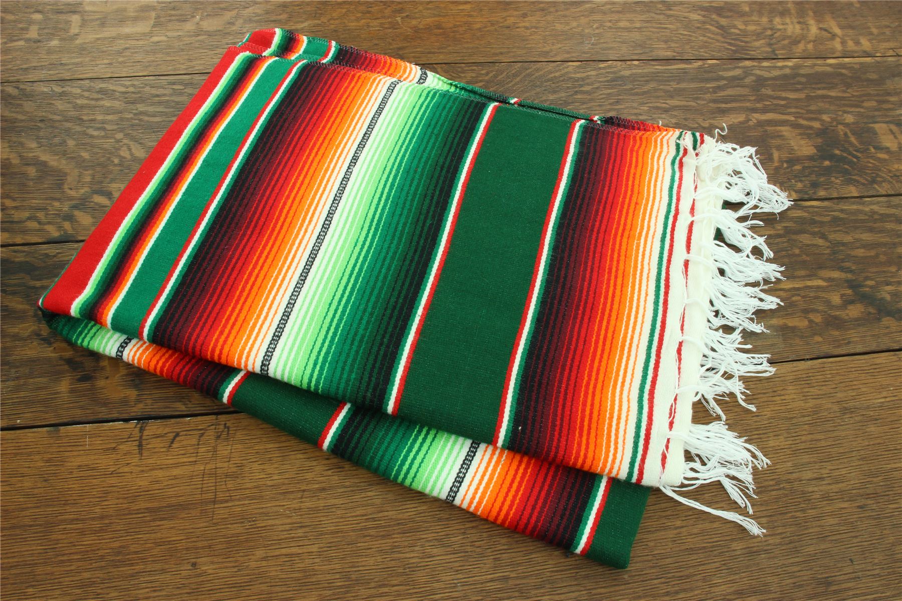 Handwoven Mexican Serape Traditional Jorongo Blanket Shawl Cloak Bright Striped - Picture 14 of 105