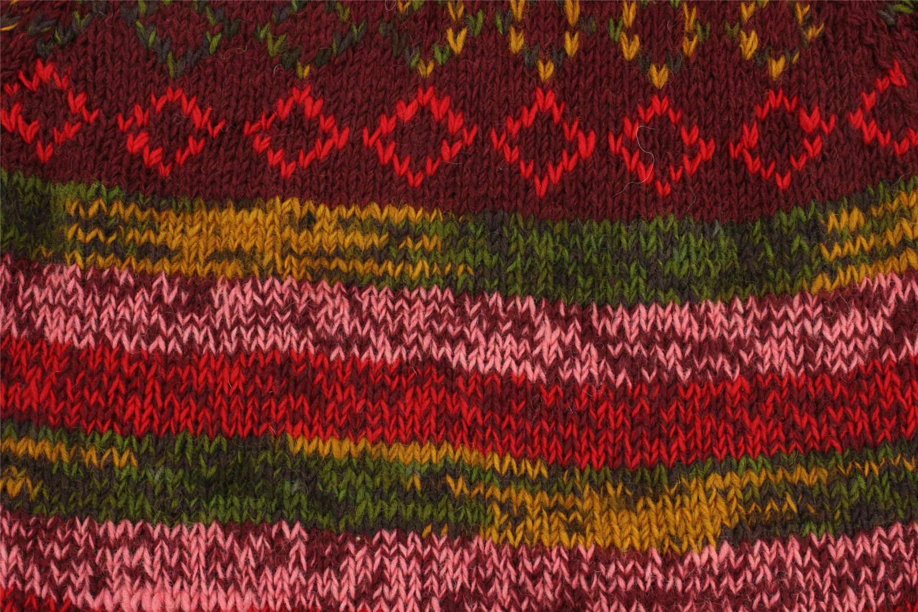 Wool Knit Jumper Sweater Pullover Fairisle Nordic Abstract Warm Nepal Loose - Picture 47 of 81