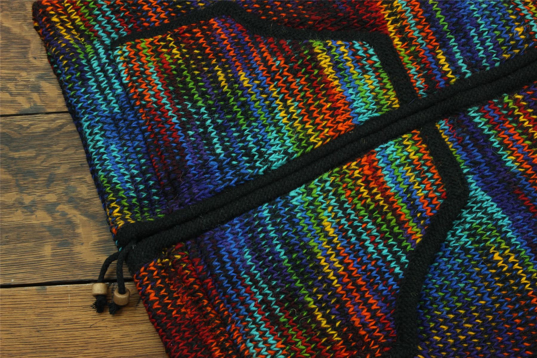 Handgestrickte Wolle Kapuzenjacke Cardigan Hoodie Nepal warm gefüttert Hippie Reißverschluss - Bild 40 von 102