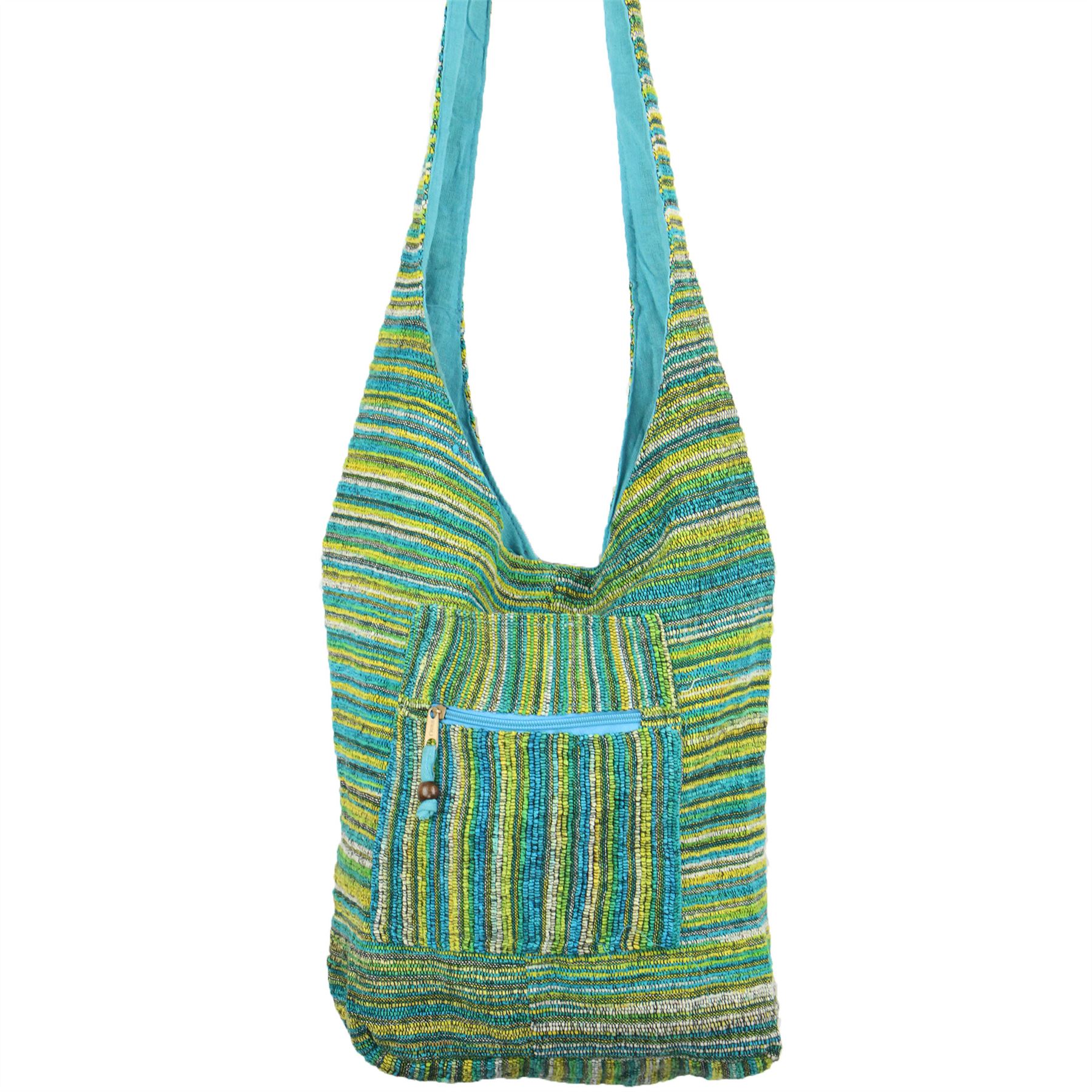 HIPPIE FESTIVAL HOBO SLING SHOULDER BAG SOFT COTTON CHENILLE STYLE eBay