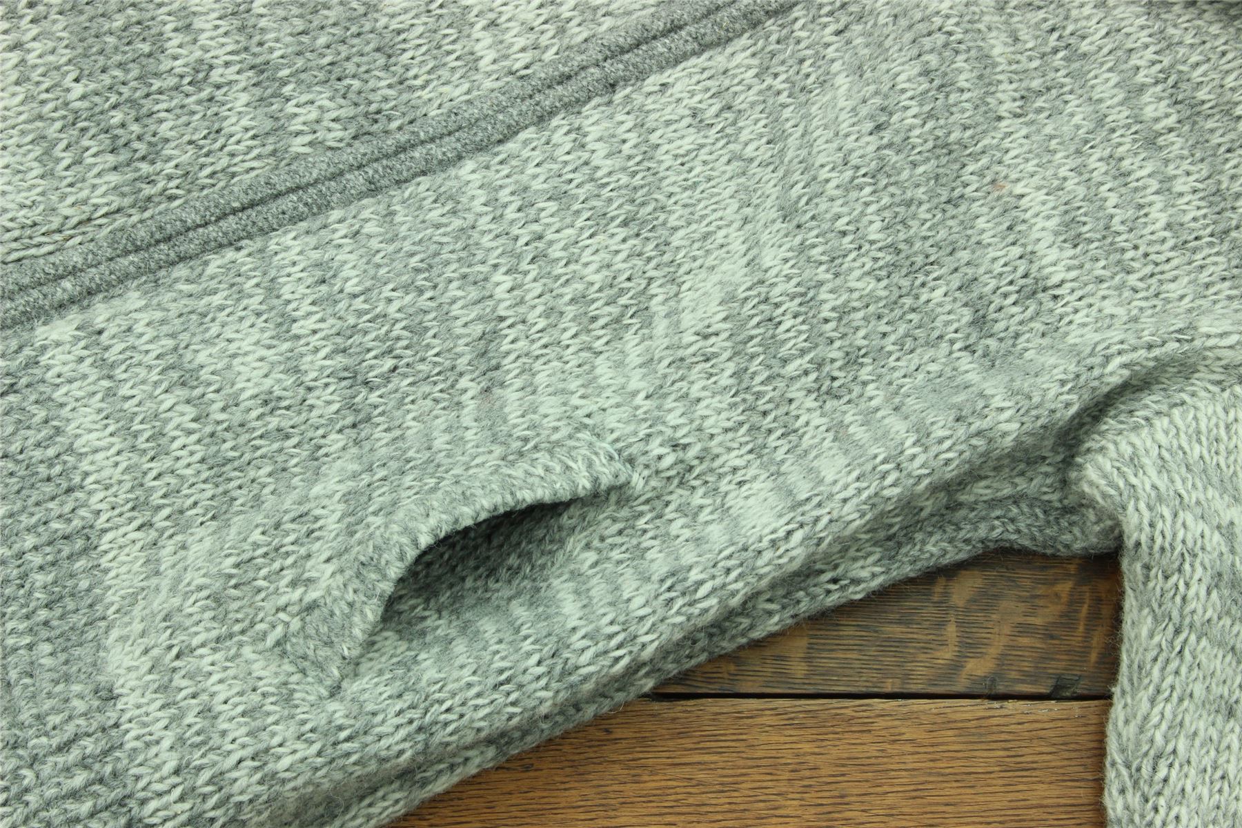 Hand Knitted Wool Hooded Jacket Cardigan Hoodie Nepal Warm Lined Boho Zip - Picture 44 of 100