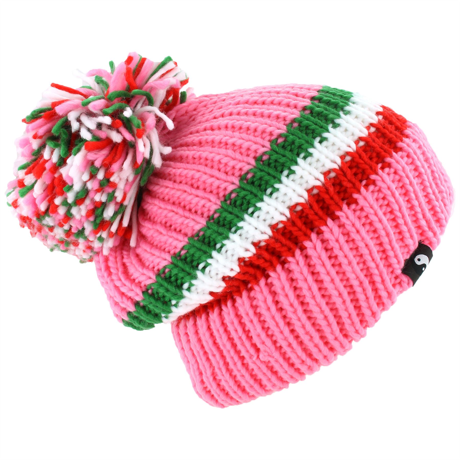 SOFT CHUNKY KNIT SLOUCH BEANIE BOBBLE 