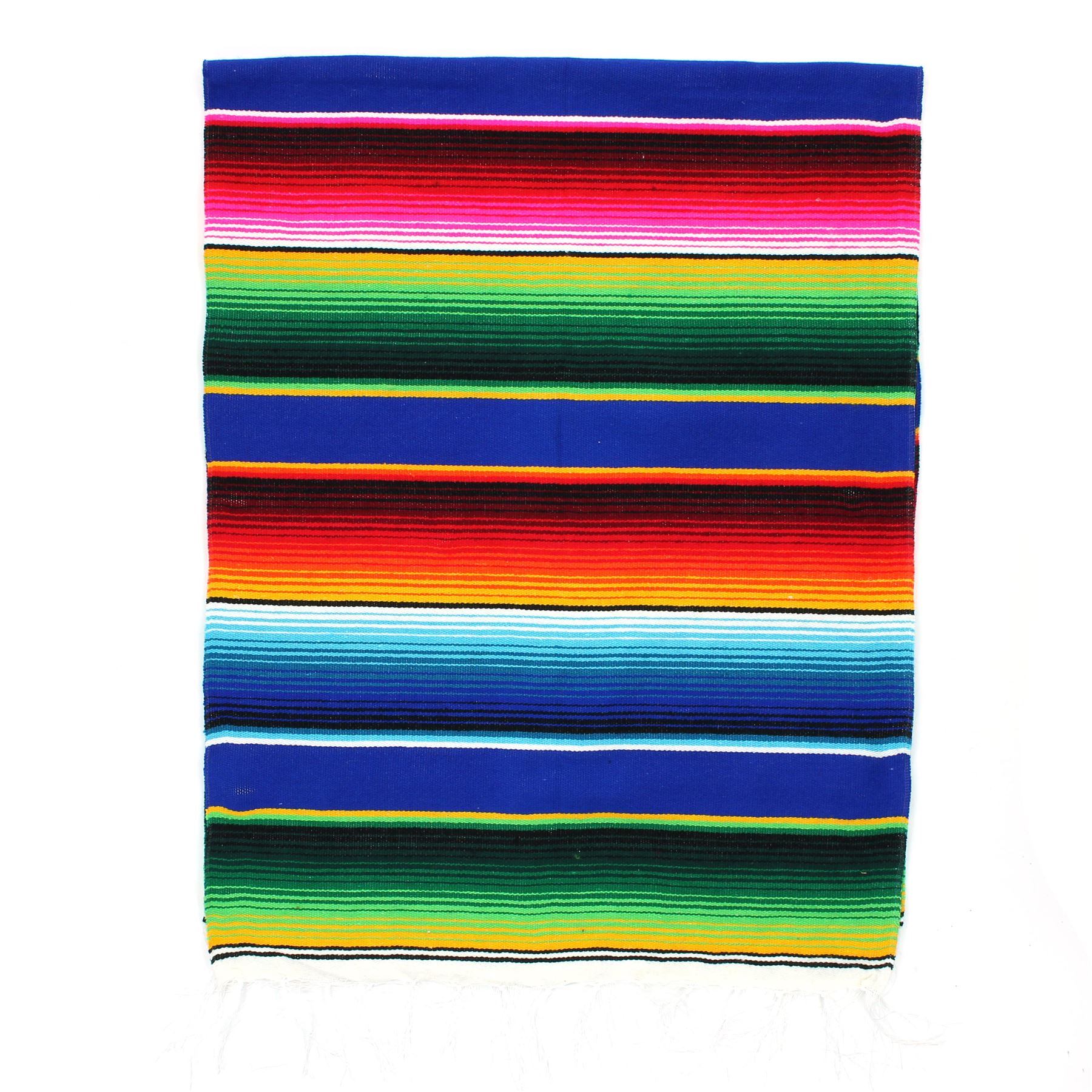 Handwoven Mexican Serape Traditional Jorongo Blanket Shawl Cloak Bright Striped - Picture 101 of 105