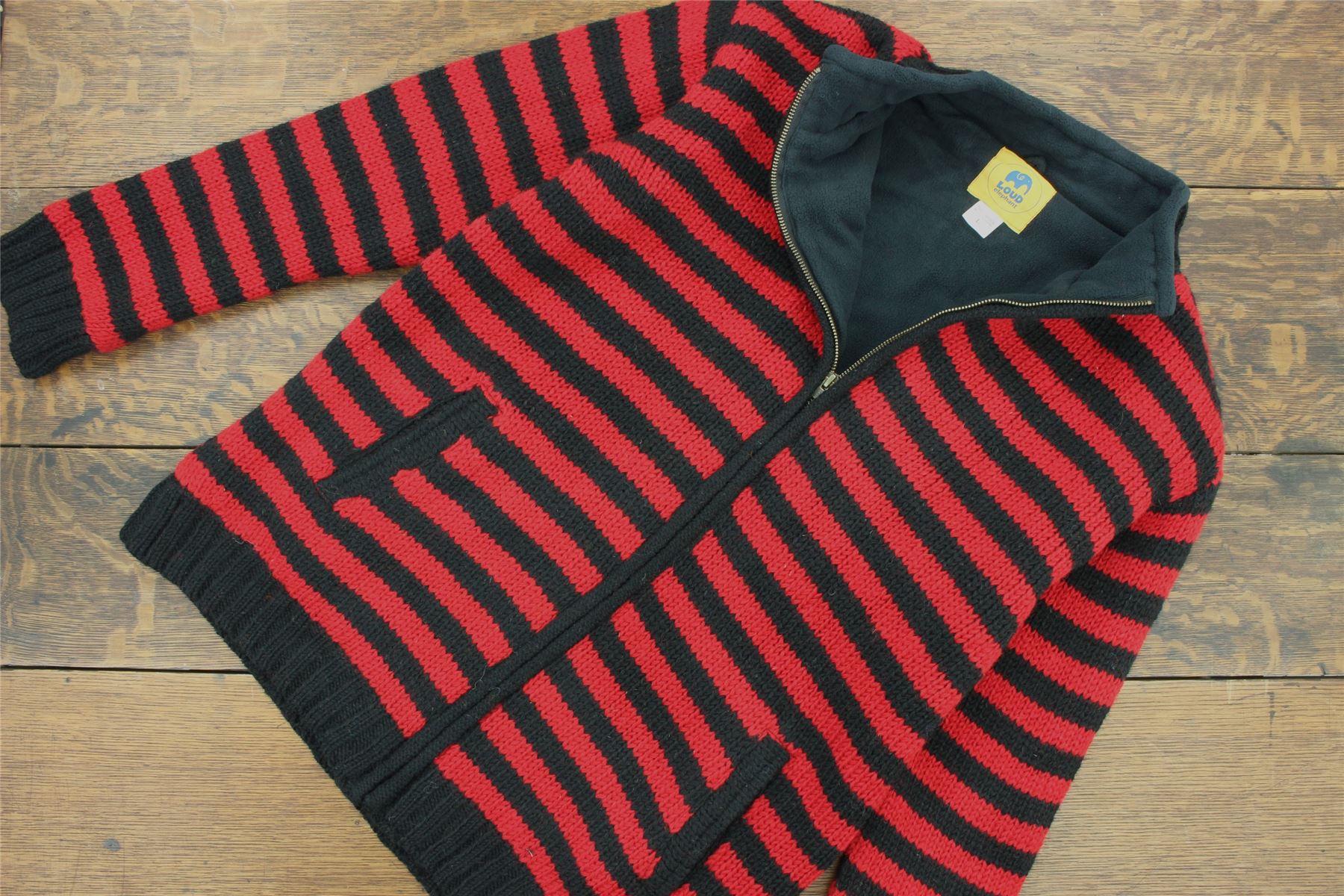 Hand Knitted Wool Jacket Cardigan LoudElephant Nepal Warm Lined Unisex - Picture 50 of 102