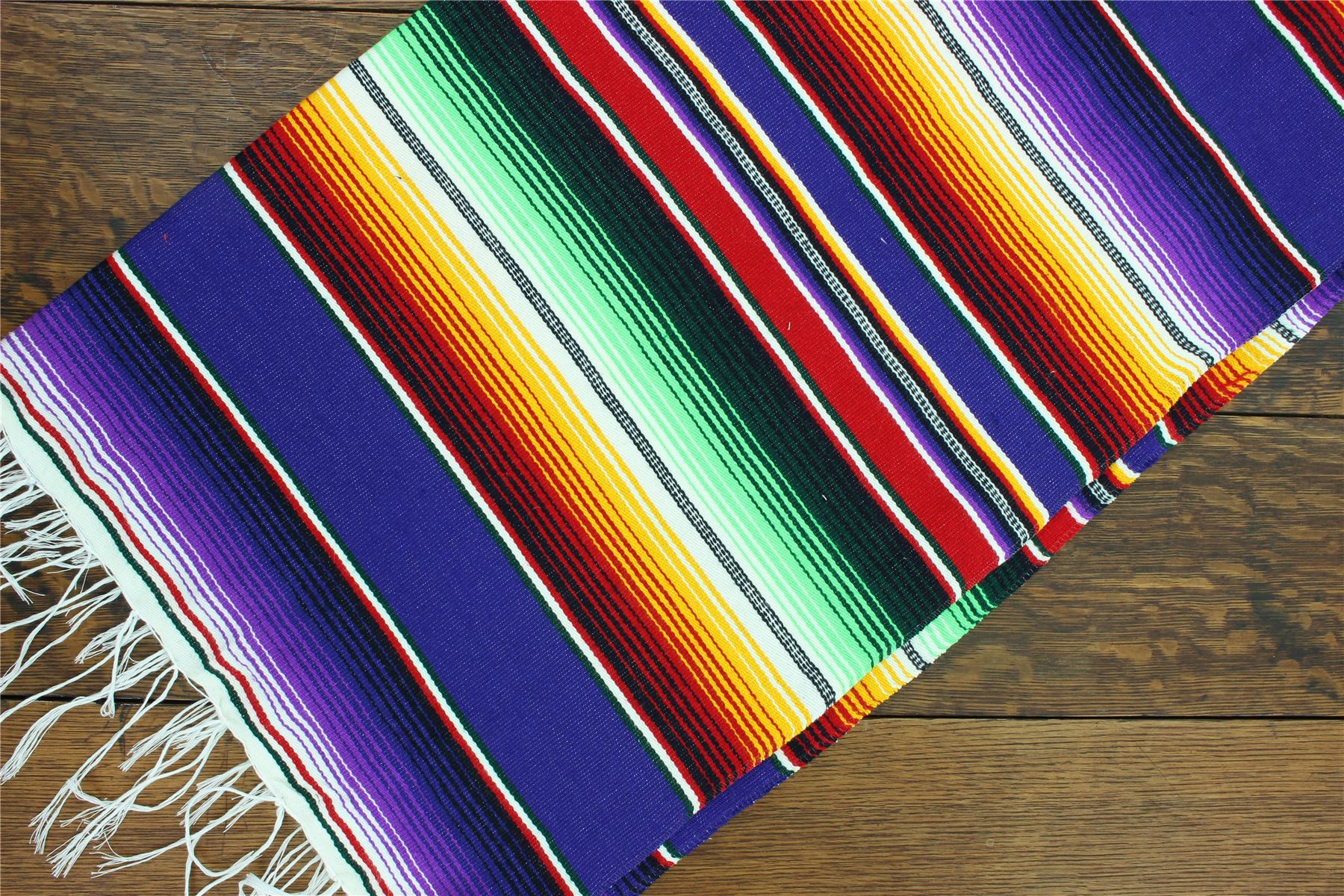 Handwoven Mexican Serape Traditional Jorongo Blanket Shawl Cloak Bright Striped - Picture 85 of 105