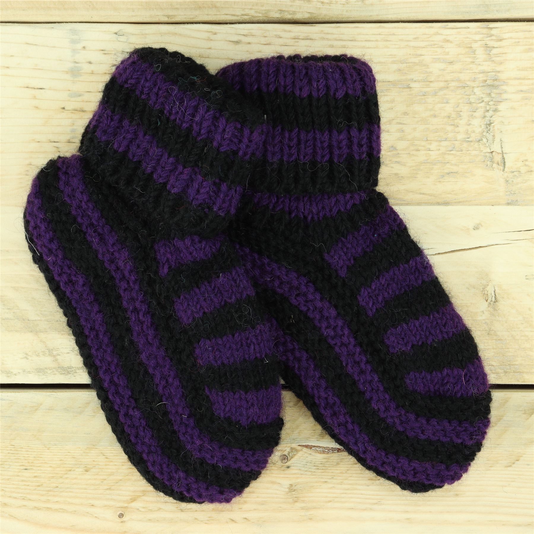 Hand Knitted Wool Slipper Socks Woolly Hand-knitted Warm Cosy Handmade - Picture 46 of 59