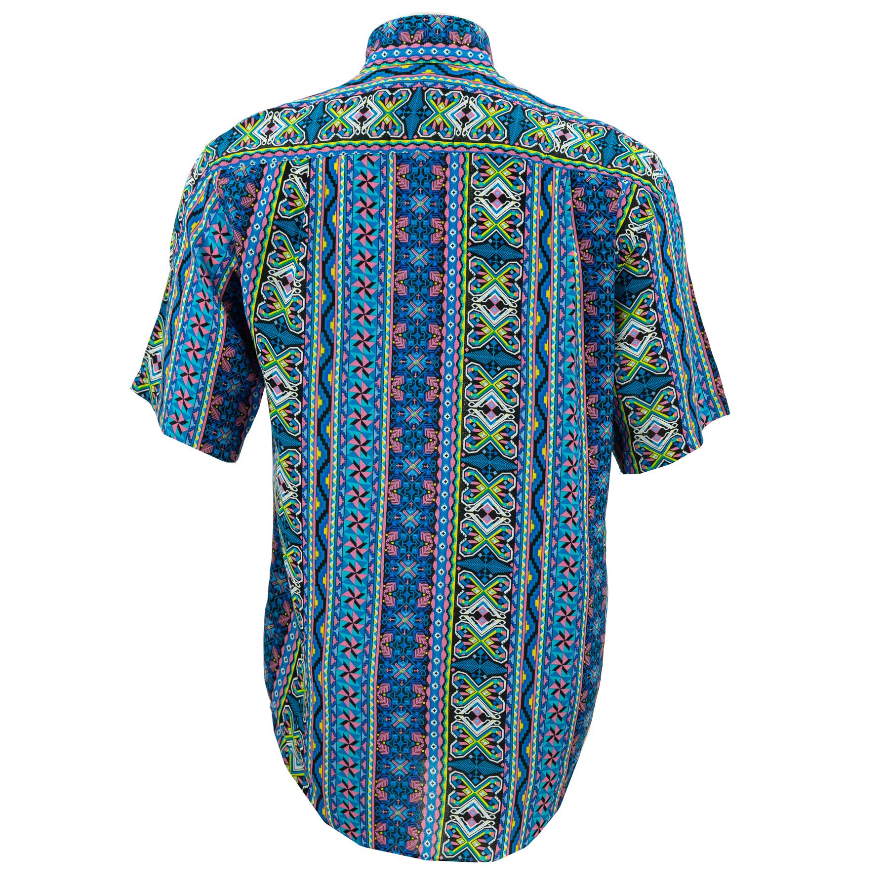 Regular Fit Short Sleeve Shirt Loud Originals Mosaic Pattern Abstract Print - Picture 3 of 9