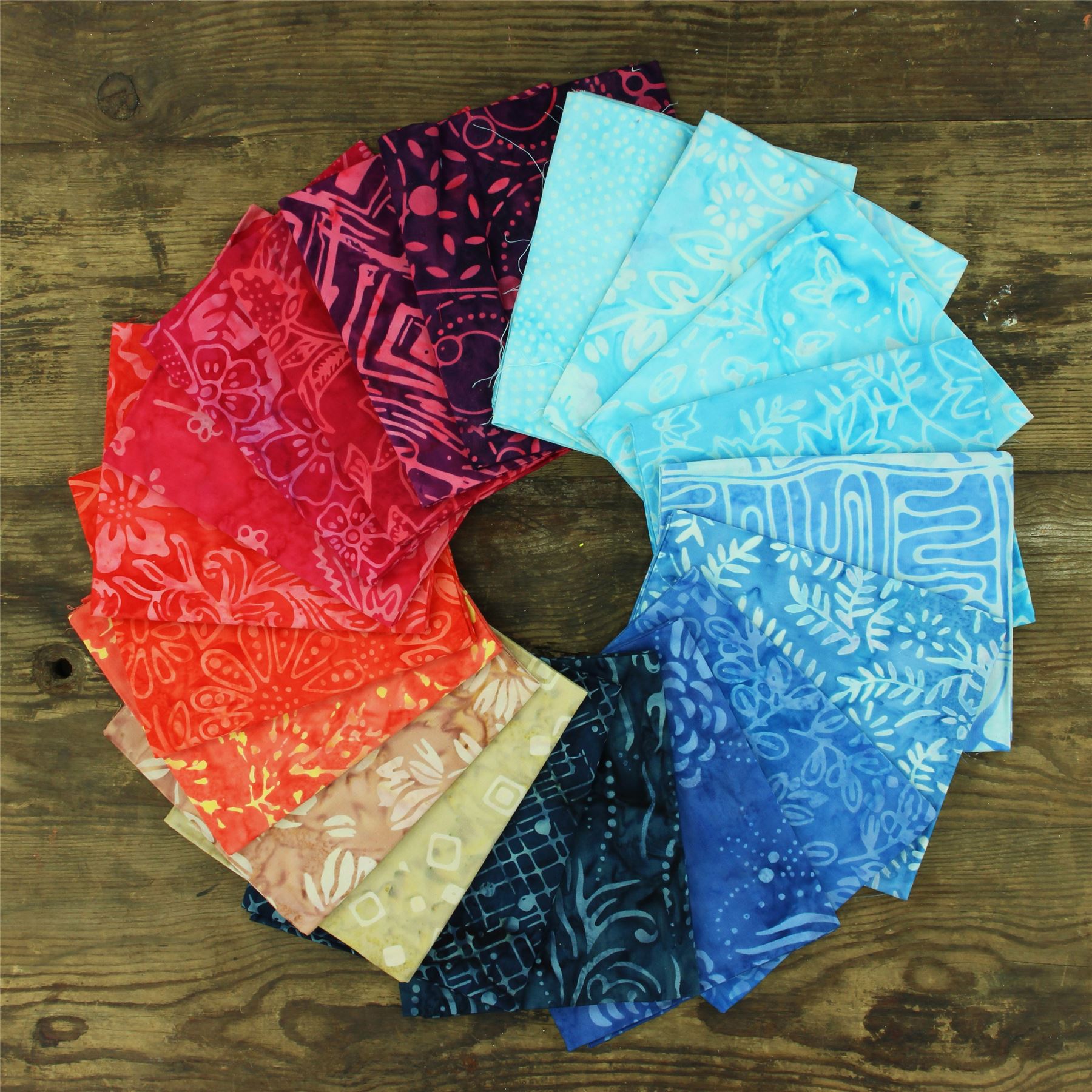 Baumwolle Batik vorgeschnitten Stoff Fat Quarter Quilten Patchwork 20" x 19" verschiedene Größen - Bild 8 von 275