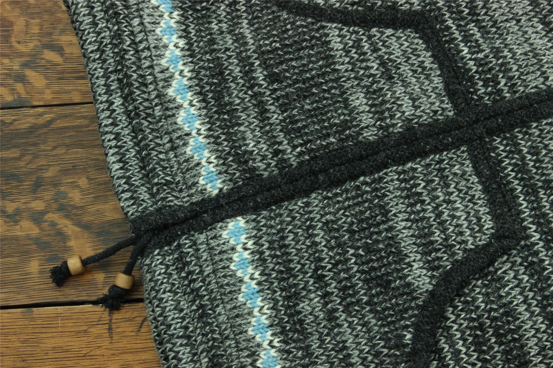 Handgestrickte Wolle Kapuzenjacke Cardigan Hoodie Nepal warm gefüttert Hippie Reißverschluss - Bild 6 von 102